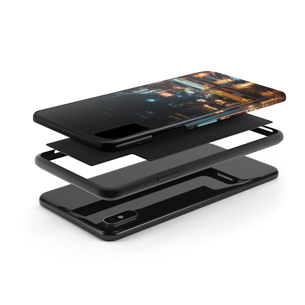 Night Cityscape Phone Cases, Urban Aesthetic Case, Tough Protection Case, Perfect Gift for Car Lovers, Ideal for Birthdays, Holidays
