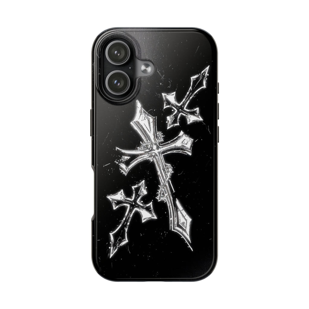 Tough Phone Case with Cross Design, Gothic Phone Cover, Personalized Phone Case, Customizable Tech Accessories, Unique Gift Idea