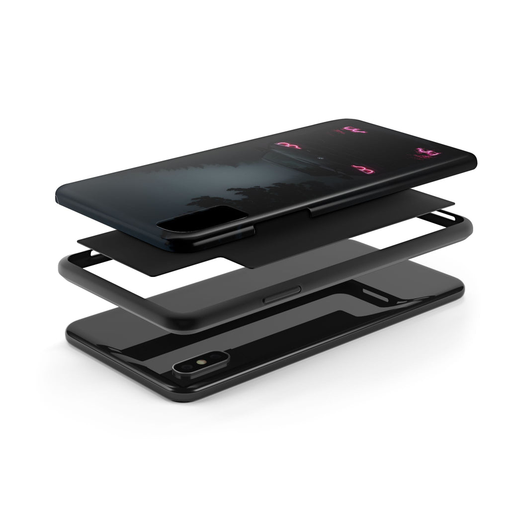 Tough Phone Case with Neon Car Design, Durable Smartphone Cover, Gift for Car Enthusiasts, Unique Accessory for Him, Perfect for Birthdays
