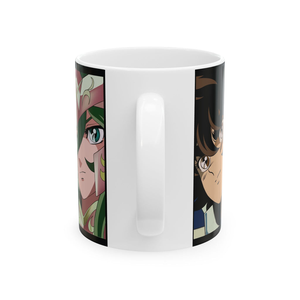 Anime Character Montage Mug — Saint Seiya Inspired Ceramic Coffee Cup (11oz, 15oz)