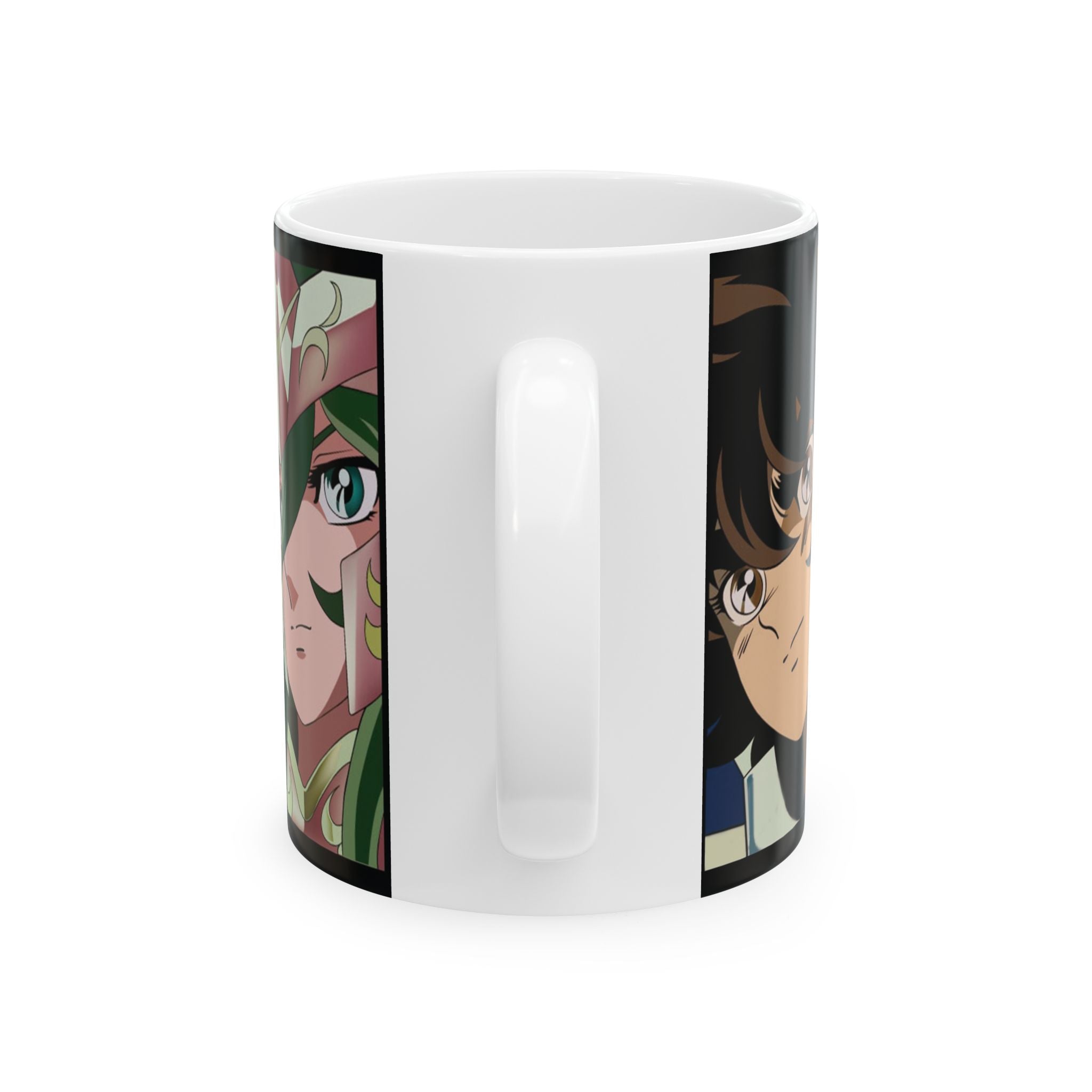Anime Character Montage Mug — Saint Seiya Inspired Ceramic Coffee Cup (11oz, 15oz)