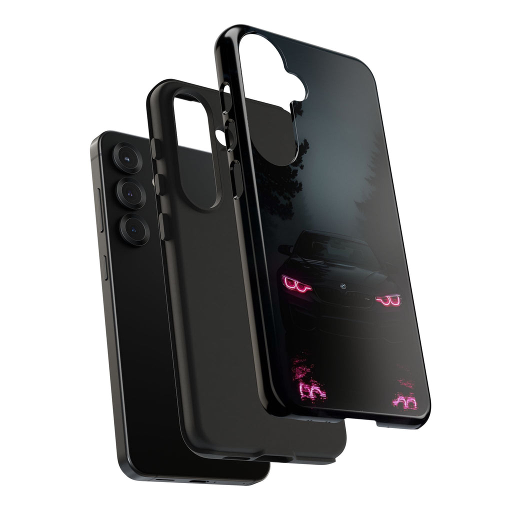 Tough Phone Case with Neon Car Design, Durable Smartphone Cover, Gift for Car Enthusiasts, Unique Accessory for Him, Perfect for Birthdays