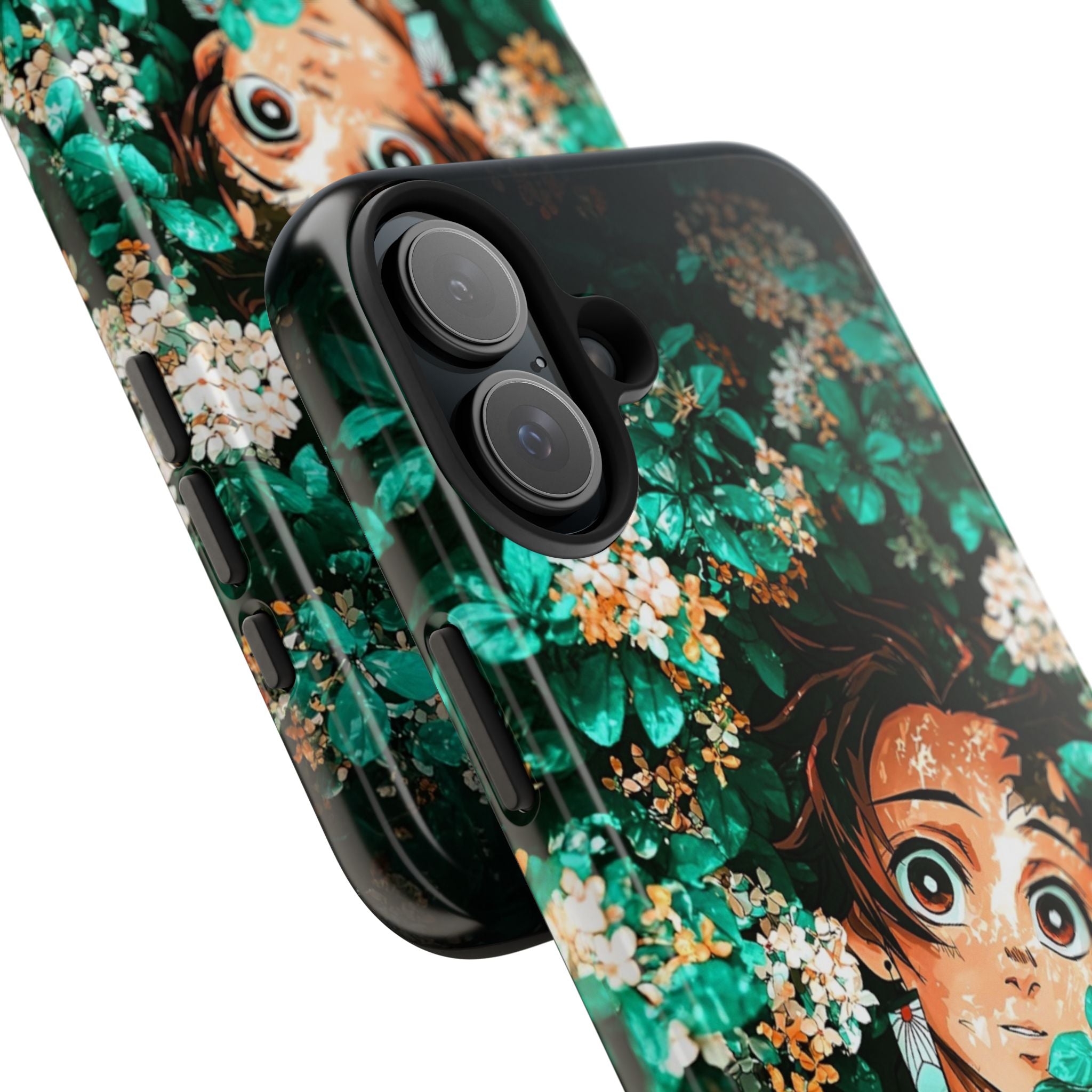 Floral Fantasy Tough Phone Cases | Trendy Phone Cover | Unique Gift for Nature Lovers | Durable Protection | Anime-Inspired Design