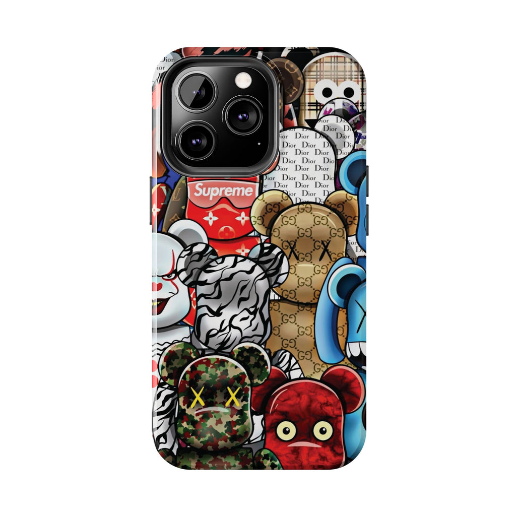 Trendy Bear Phone Case: Stylish Tough Protector for Streetwear Lovers, Gift for Teens, Unique Accessories for Holiday Celebrations