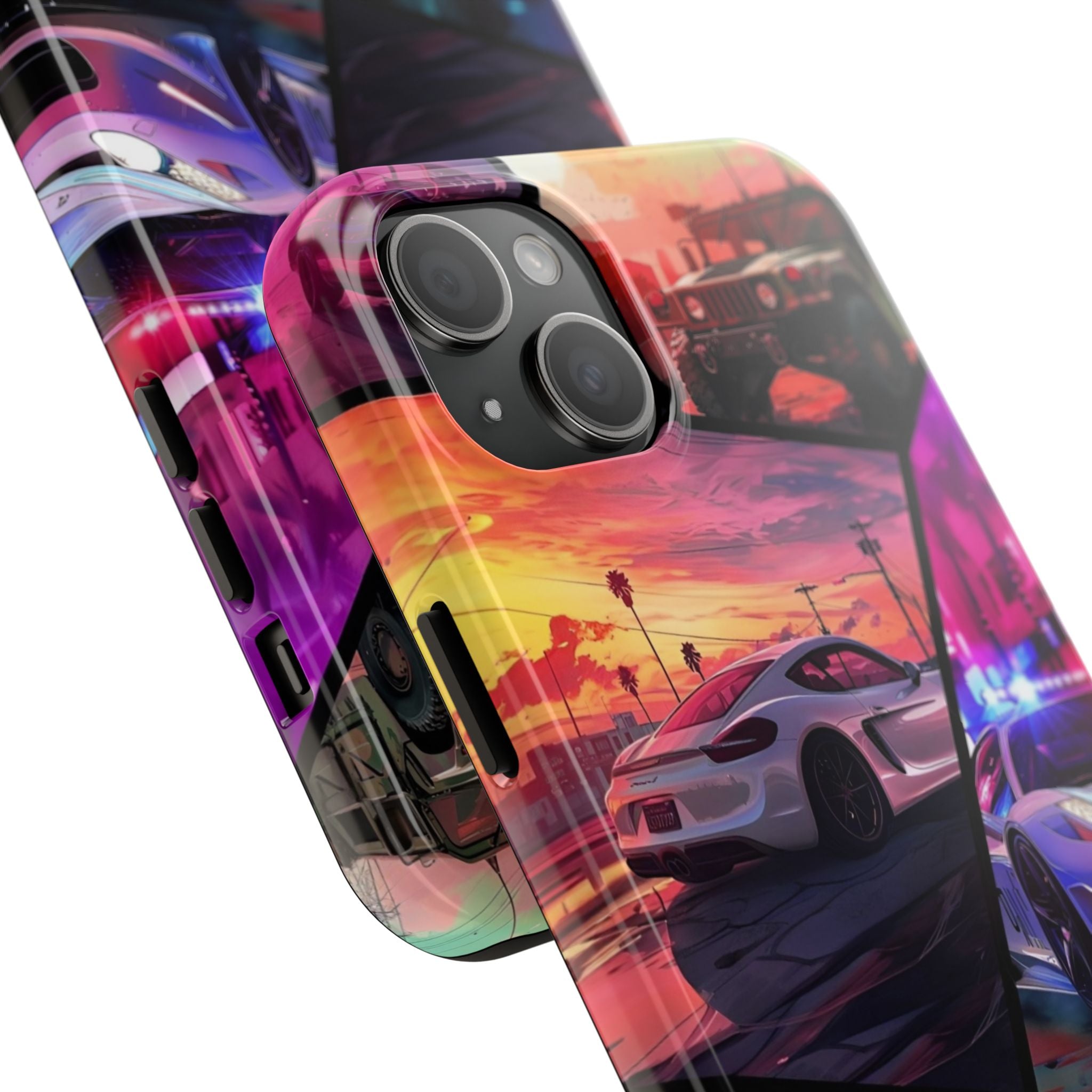 Vibrant Automotive Tough Phone Cases for Car Enthusiasts