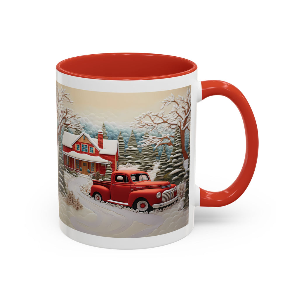 Winter Wonderland Accent Coffee Mug, Cozy Holiday Coffee Cup, Festive Gift for Coffee Lovers, Winter Decor Mug, Rustic Home Accent