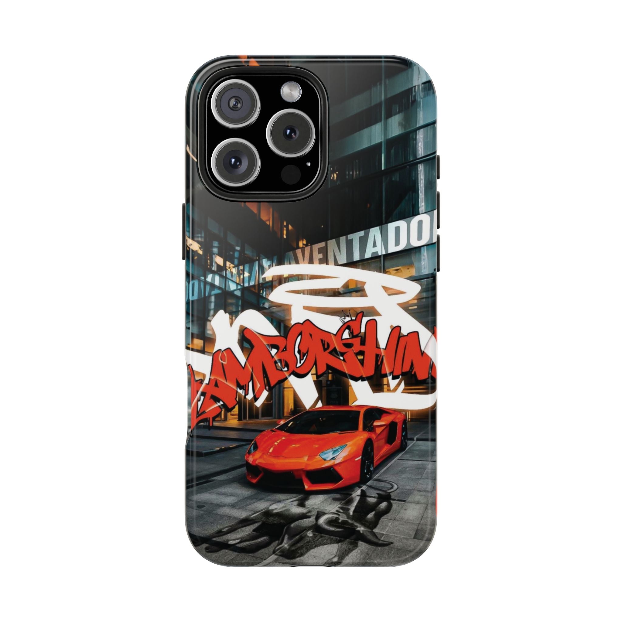 Urban Graffiti Tough Phone Case - Red Lamborghini Design