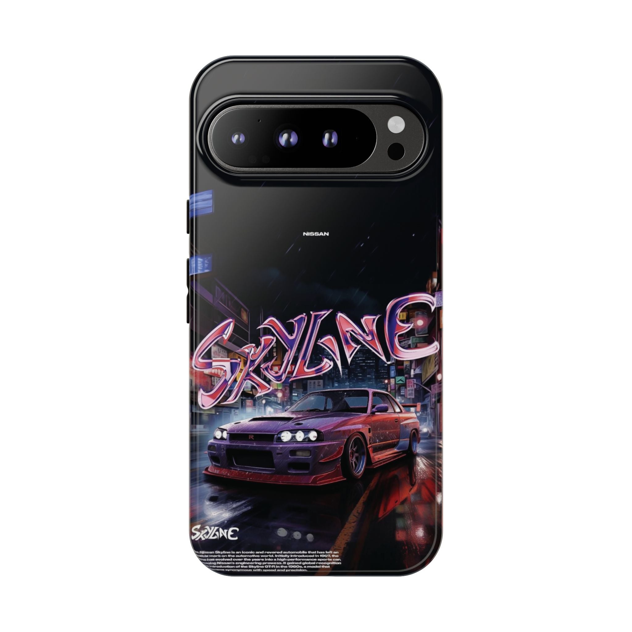 Retro Skyline Phone Case — Neon Night Street Racing Design