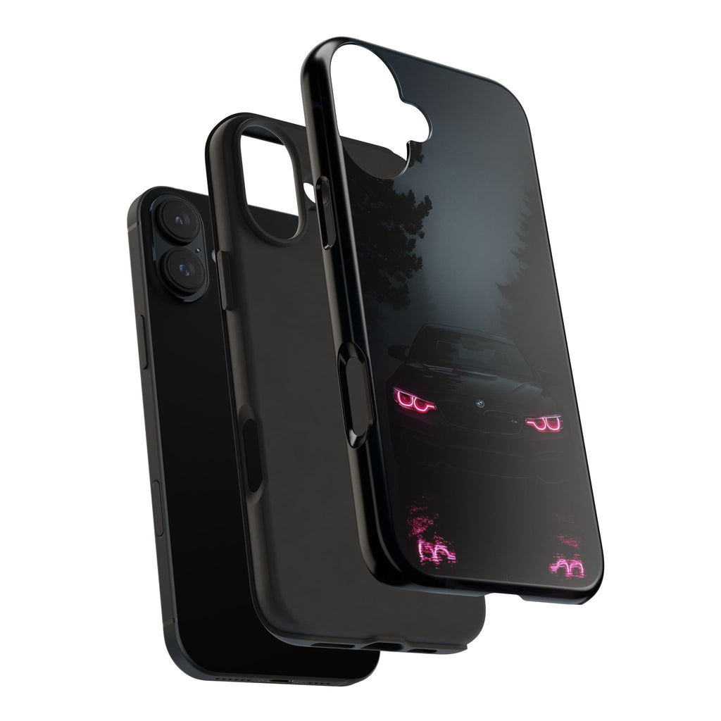 Tough Phone Case with Neon Car Design, Durable Smartphone Cover, Gift for Car Enthusiasts, Unique Accessory for Him, Perfect for Birthdays