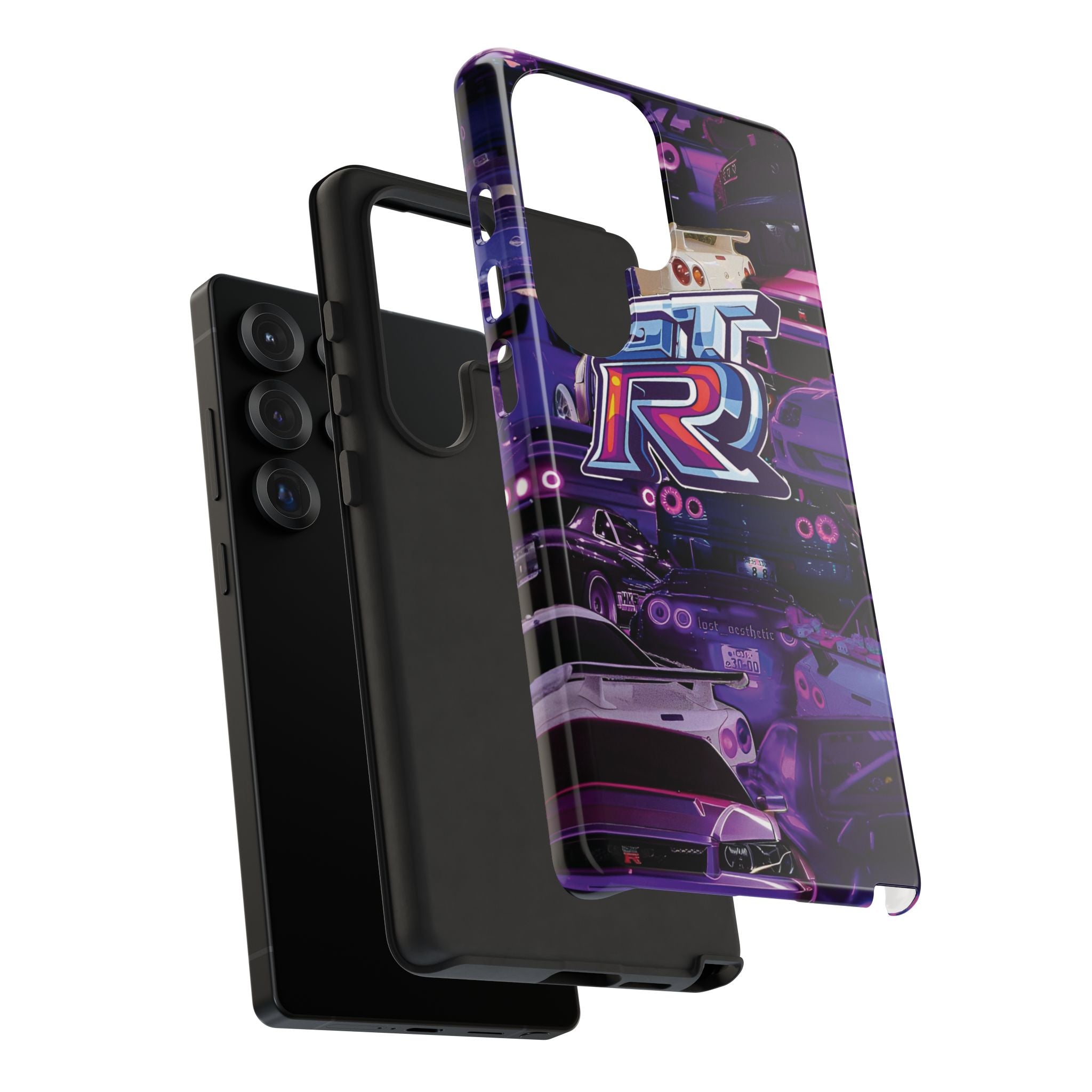GTR Racing Phone Case – Neon Purple Sportscar Design