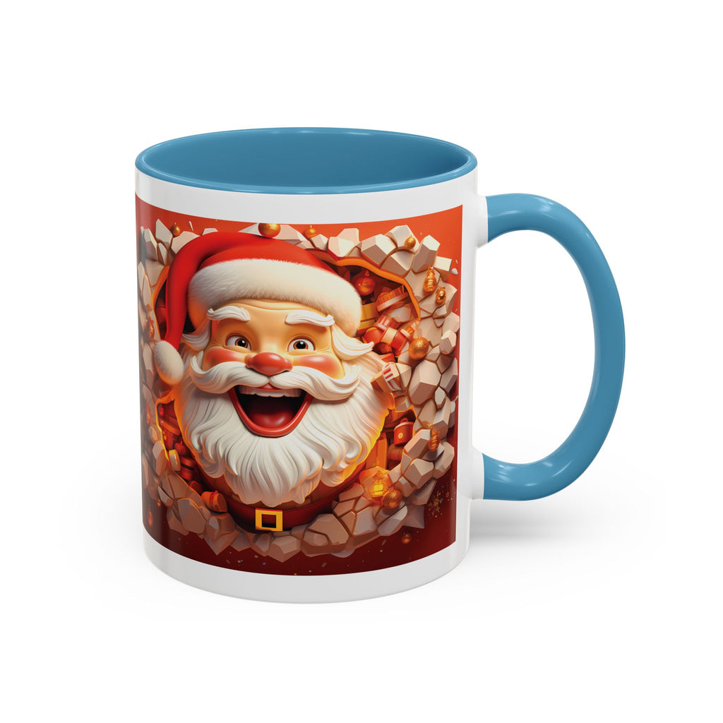 Cheerful Santa Accent Coffee Mug - Perfect for Xmas, Holiday Gifts, Cozy Mornings, Festive Decor, Coffee Lovers