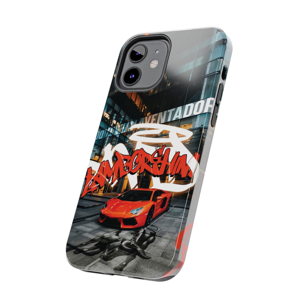 Urban Graffiti Tough Phone Case - Red Lamborghini Design