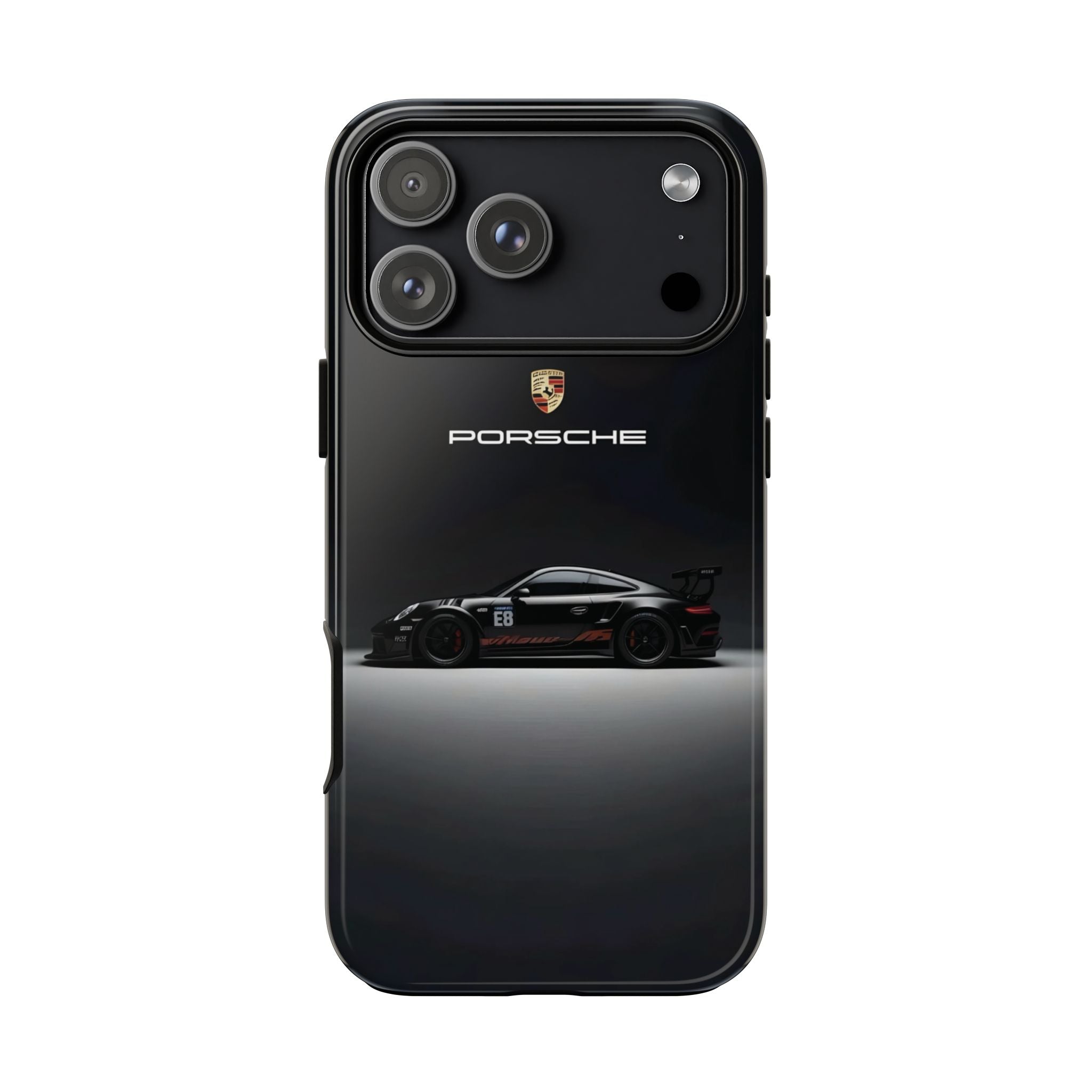 Porsche Racing Phone Case — Sleek Black Sports Car Tough Case