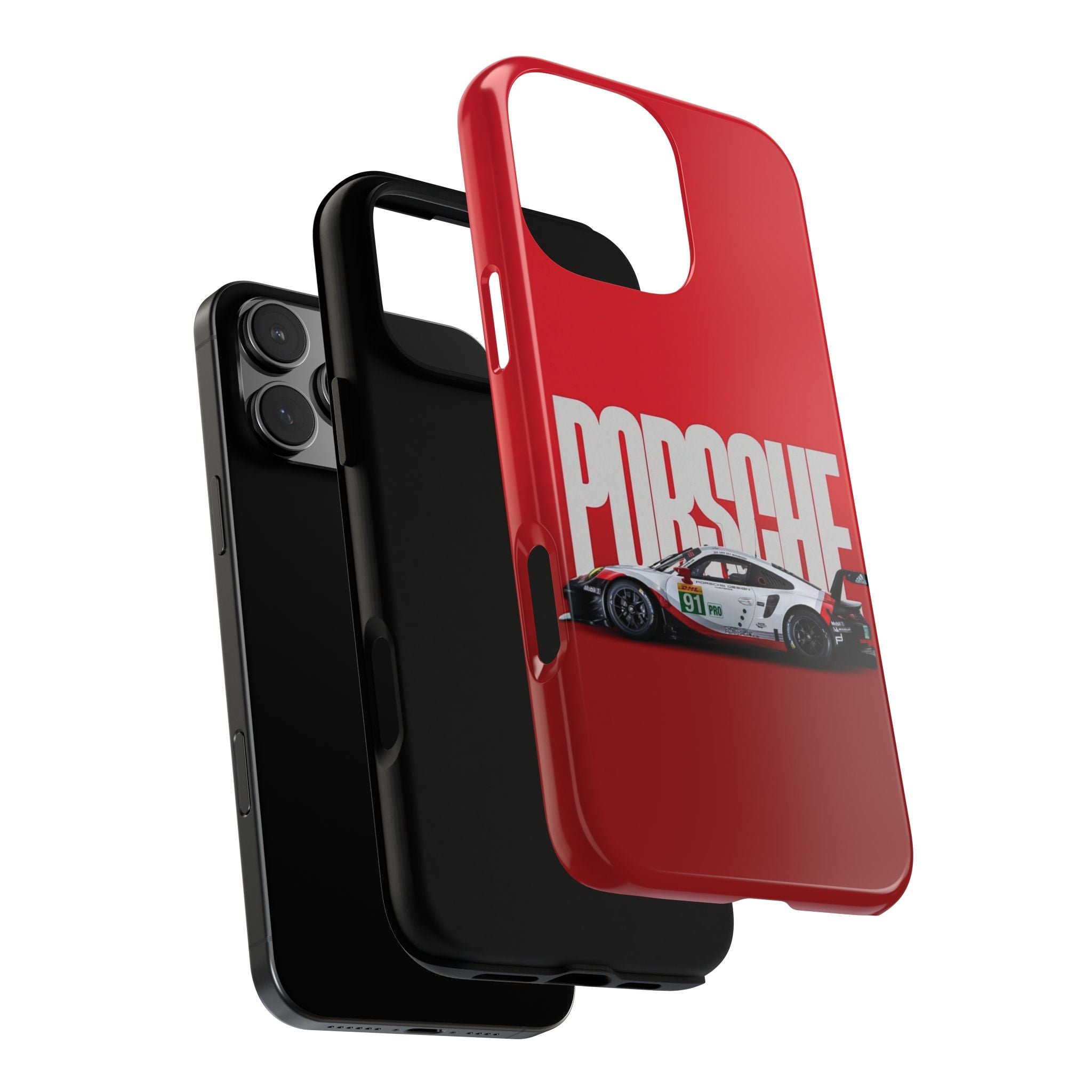 Porsche Racing Phone Case — Red Performance Car Protective Cover