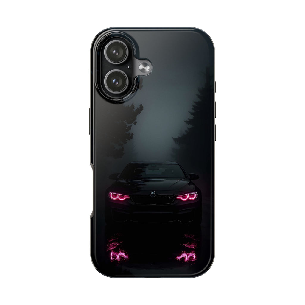 Tough Phone Case with Neon Car Design, Durable Smartphone Cover, Gift for Car Enthusiasts, Unique Accessory for Him, Perfect for Birthdays