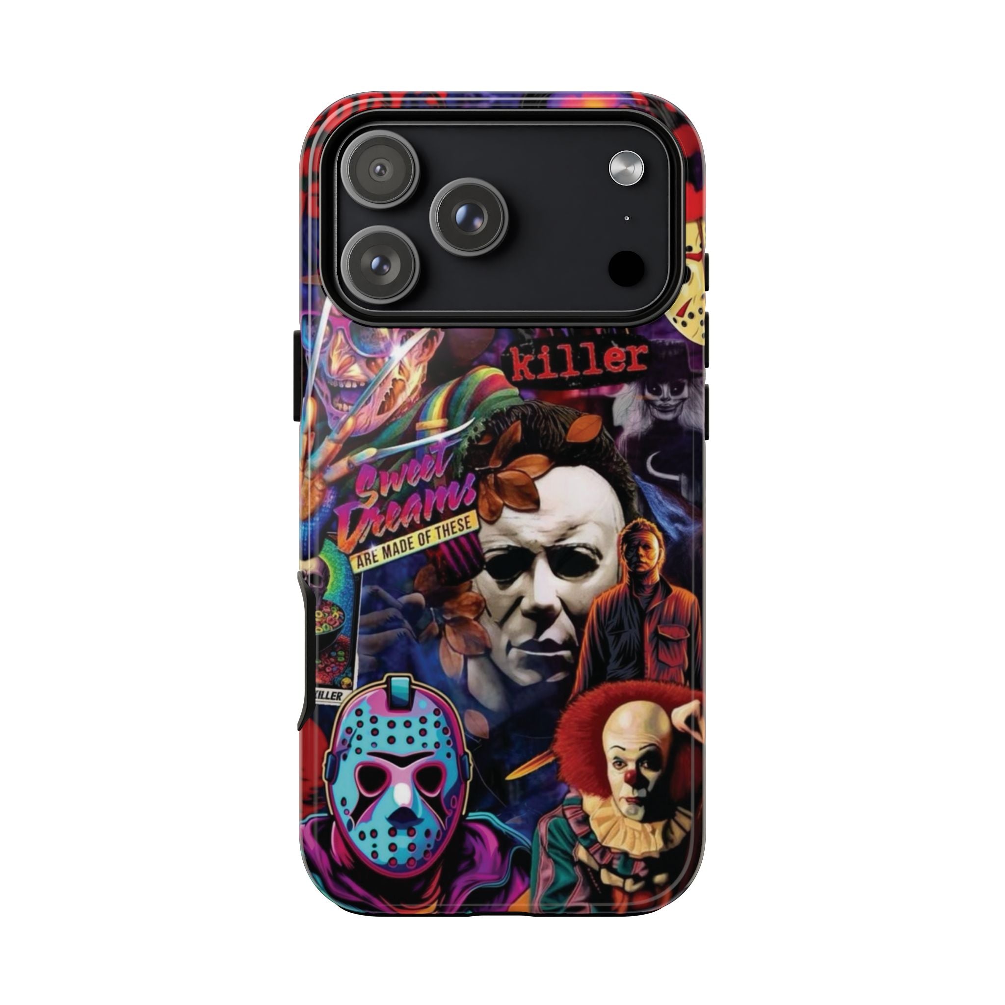 Horror Movie Collage Phone Case — Classic Slasher Icons (Michael Myers, Jason, Freddy, Ghostface, Pennywise)