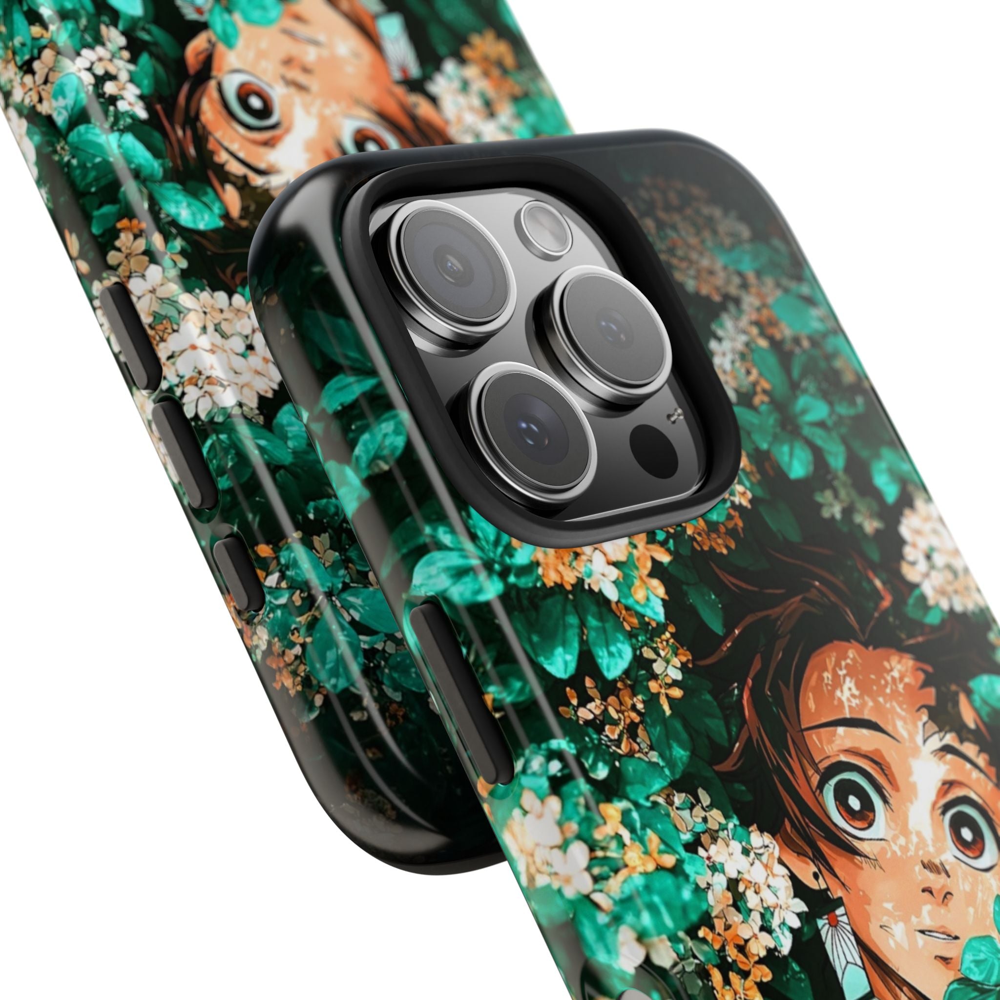 Floral Fantasy Tough Phone Cases | Trendy Phone Cover | Unique Gift for Nature Lovers | Durable Protection | Anime-Inspired Design