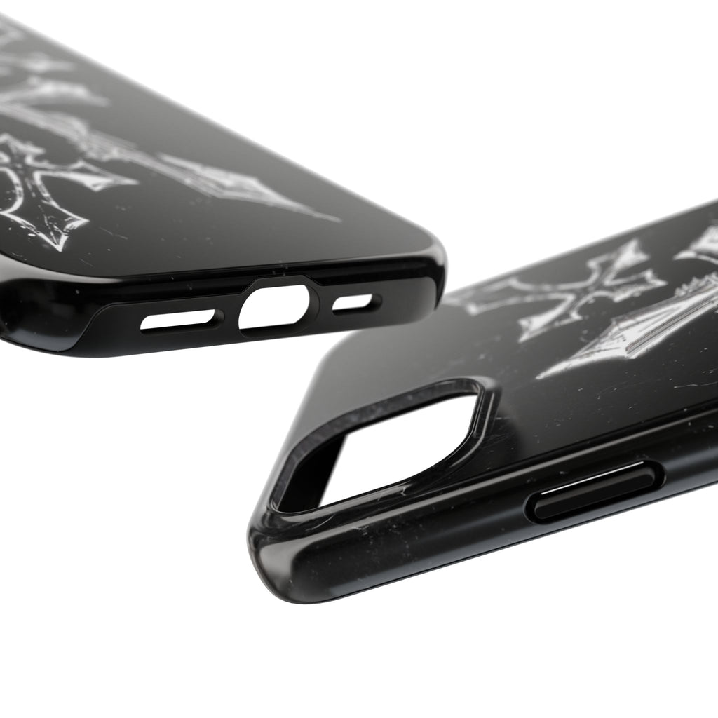 Tough Phone Case with Cross Design, Gothic Phone Cover, Personalized Phone Case, Customizable Tech Accessories, Unique Gift Idea