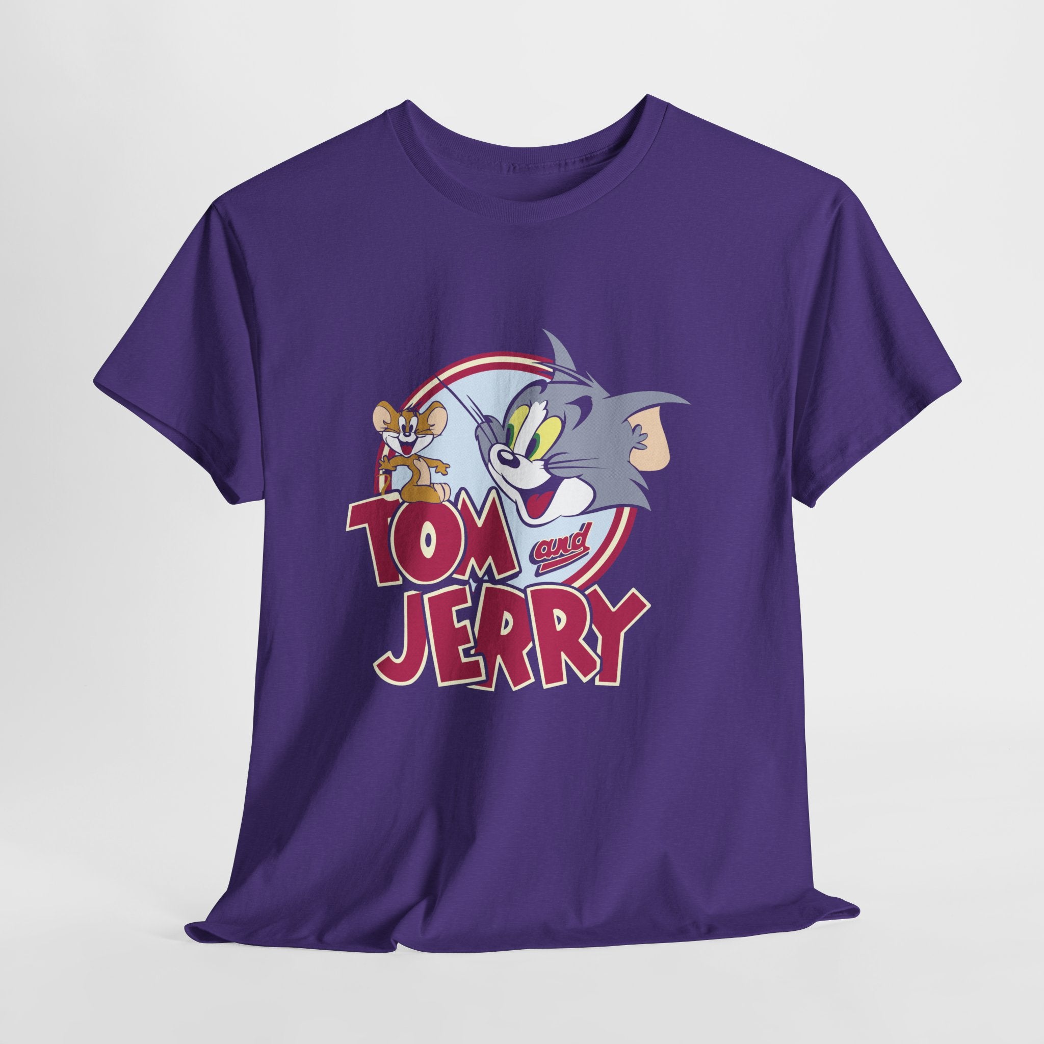 Tom and Jerry Unisex Heavy Cotton Tee, Funny Cartoon Shirt, Casual Wear, Gift for Kids and Adults, Retro Comics Tee
