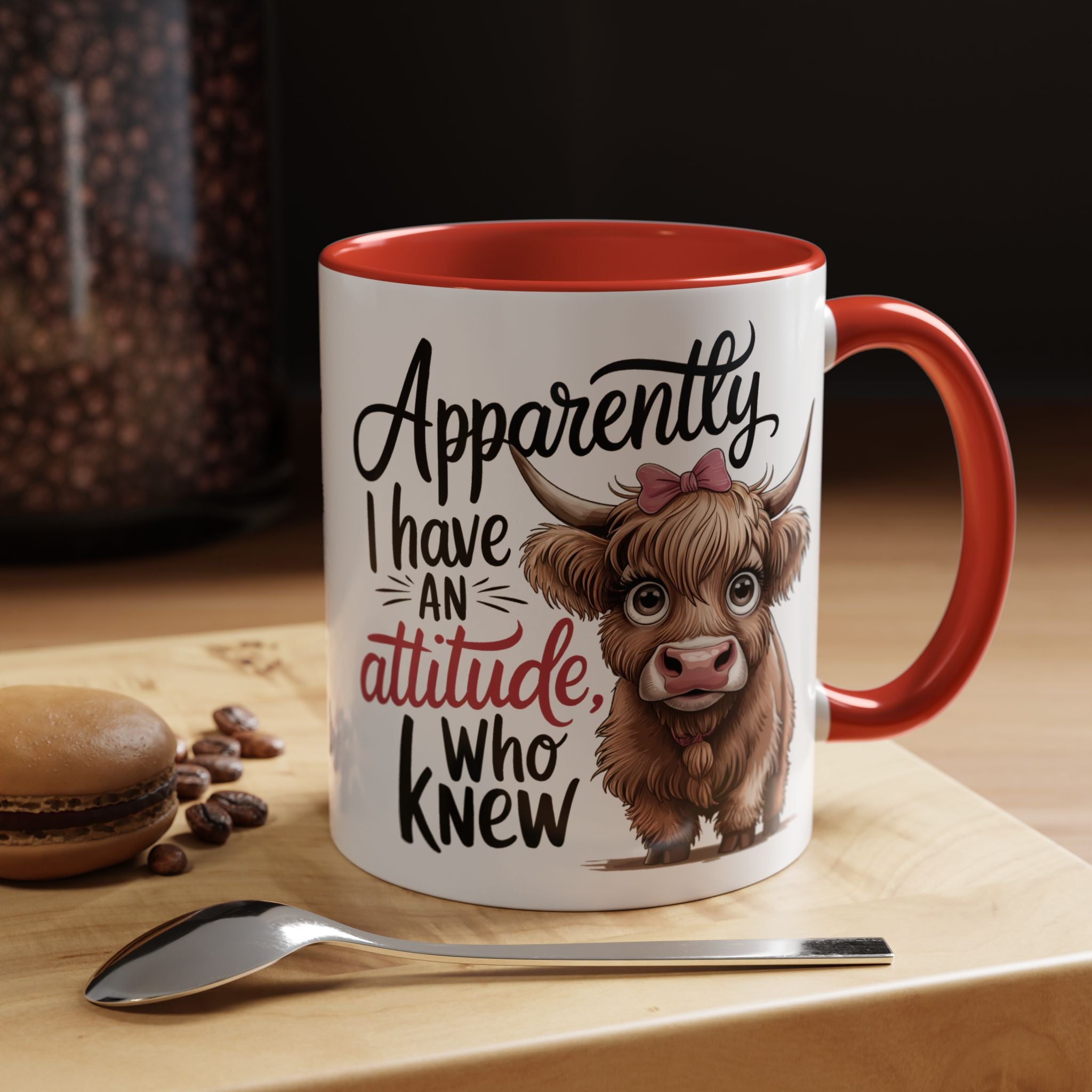Cute Cow Attitude Mug, Funny Coffee Cup, Gift for Cow Lovers, Cow Decor, Kitchenware Gift, Humorous Animal Mug