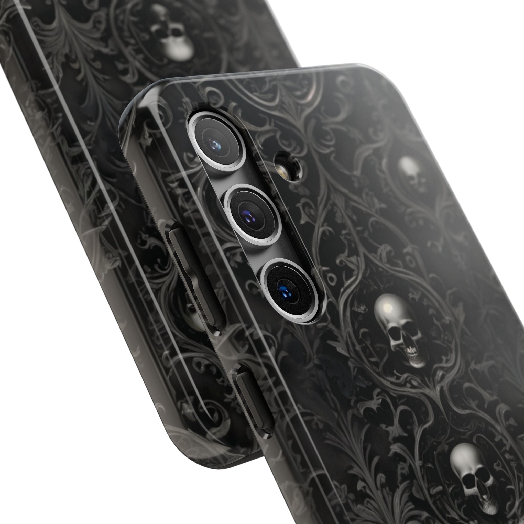 Gothic Skull Phone Cases - Tough Protection, Unique Gift for Halloween, Dark Aesthetic Accessory for Men and Women, Trendy Phone Cover