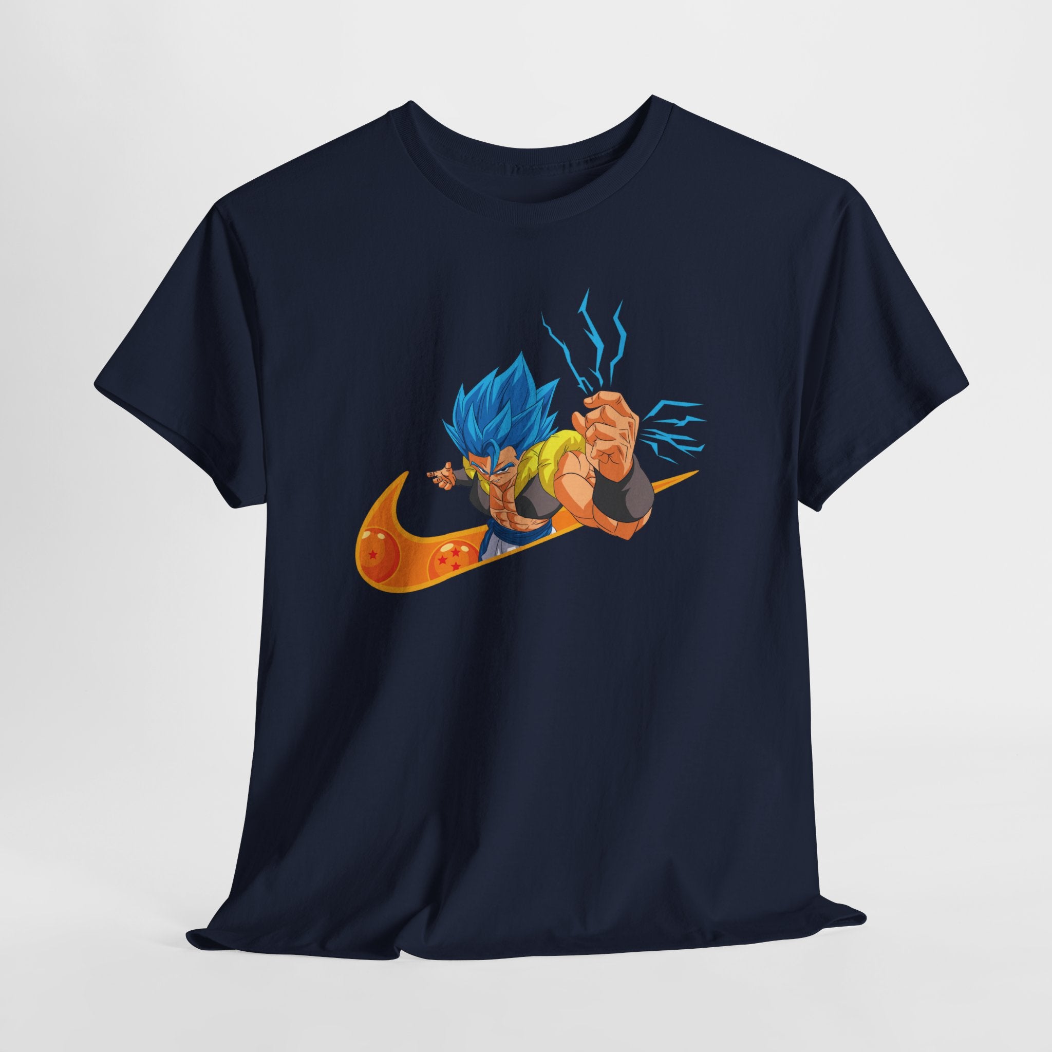 Anime Power Fusion Tee — Blue-Haired Warrior with Dragon Orb Graphic