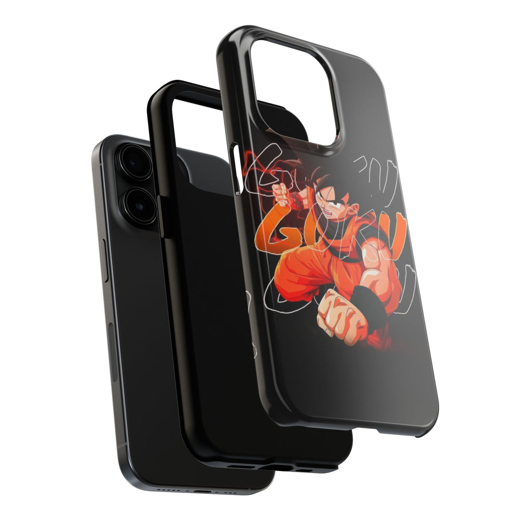 Anime Tough Phone Cases, Goku Strength Case, Durable Phone Cover, Gaming Phone Accessory, Cartoon Phone Case, Gift for Fans