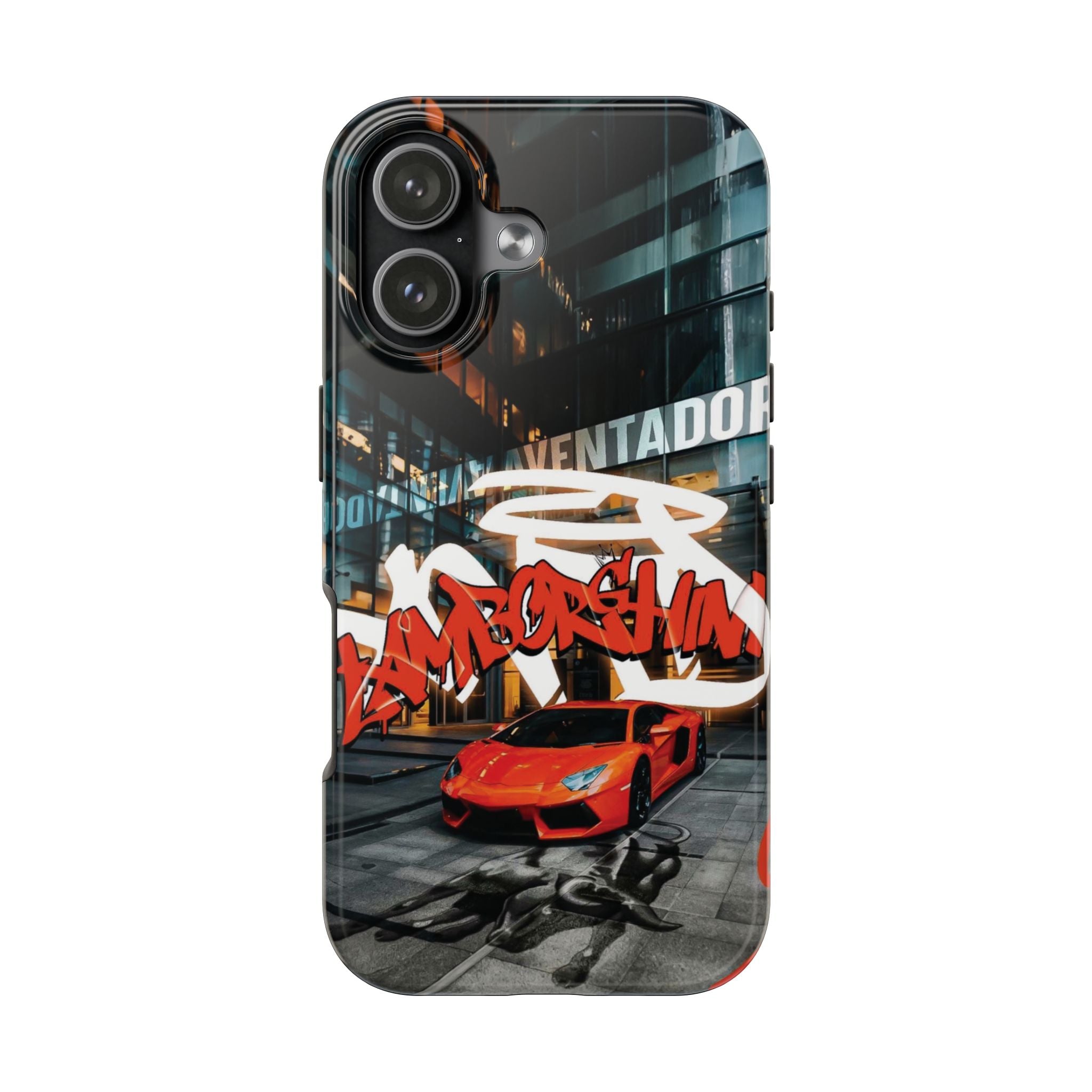 Urban Graffiti Tough Phone Case - Red Lamborghini Design
