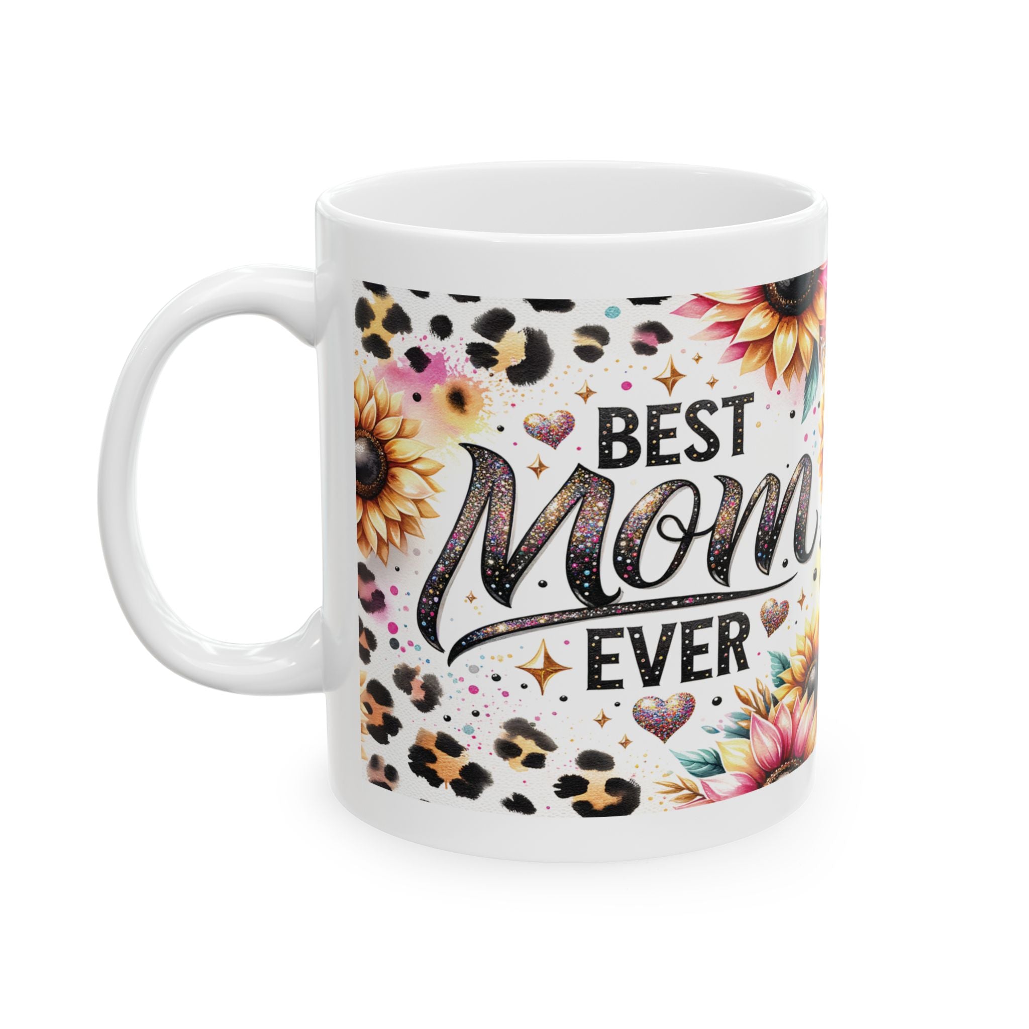 Best Mom Ever Ceramic Mug | Floral Coffee Cup | Gift for Mother's Day, Birthdays, Family Celebrations, Unique Tea Mug