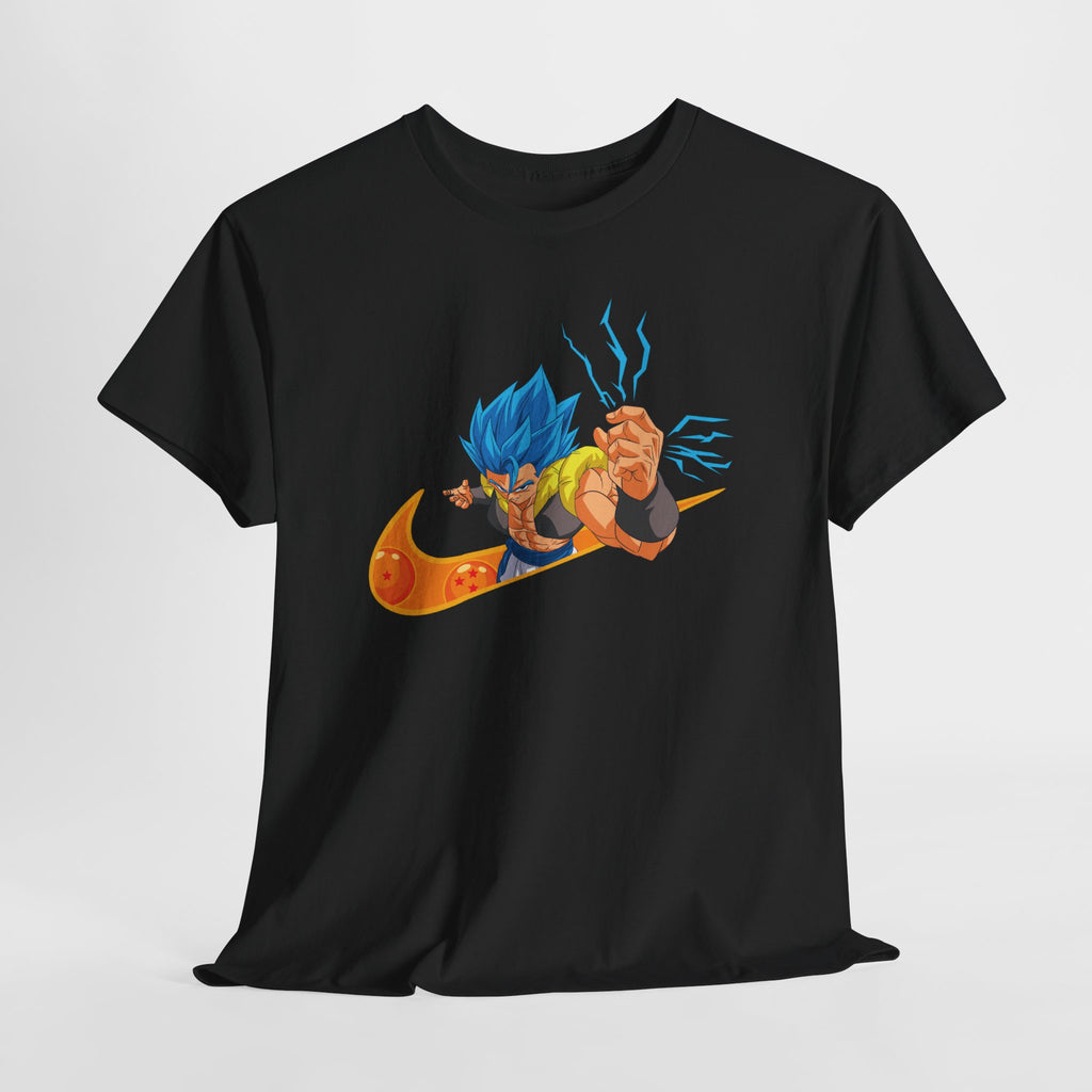 Anime Power Fusion Tee — Blue-Haired Warrior with Dragon Orb Graphic