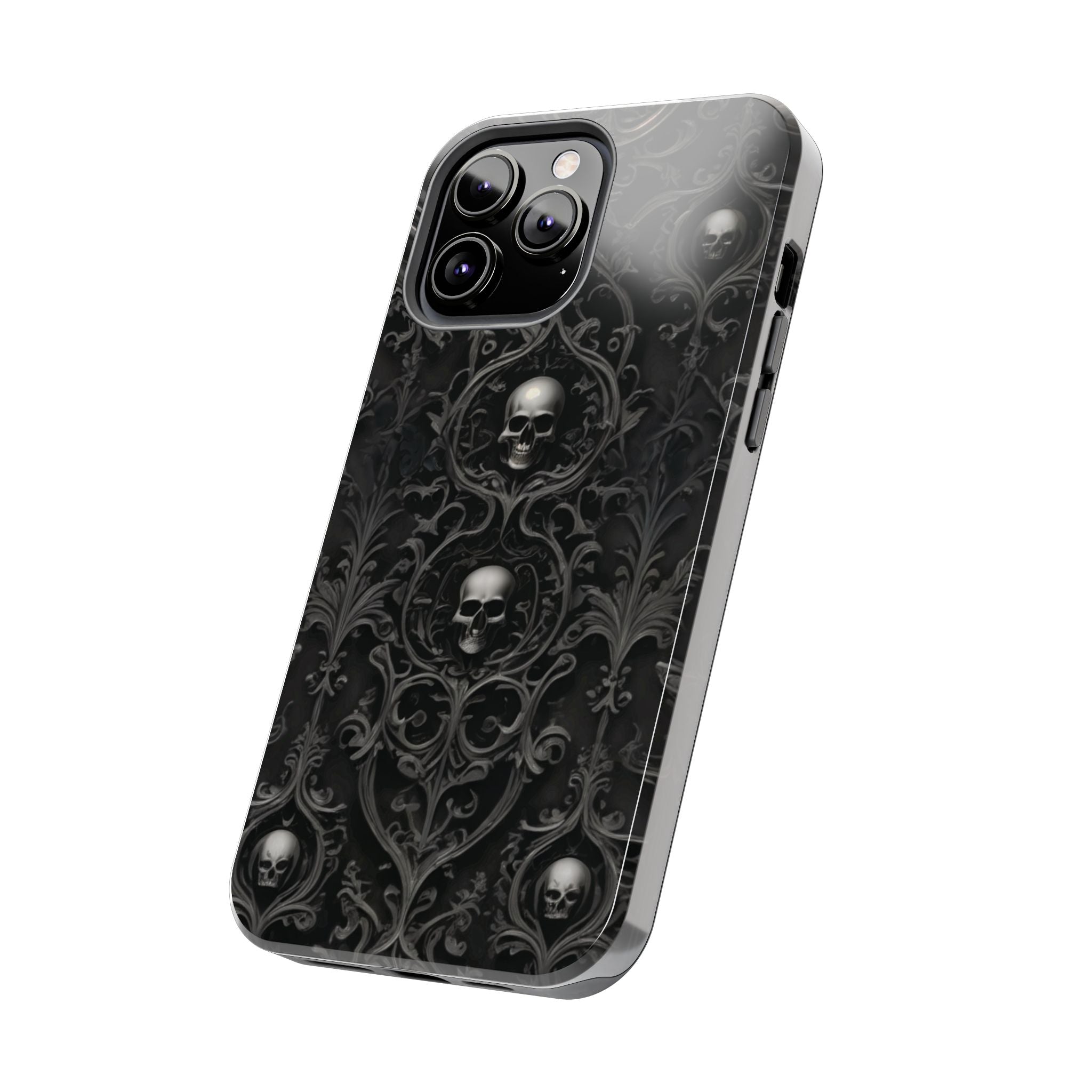 Gothic Skull Phone Cases - Tough Protection, Unique Gift for Halloween, Dark Aesthetic Accessory for Men and Women, Trendy Phone Cover