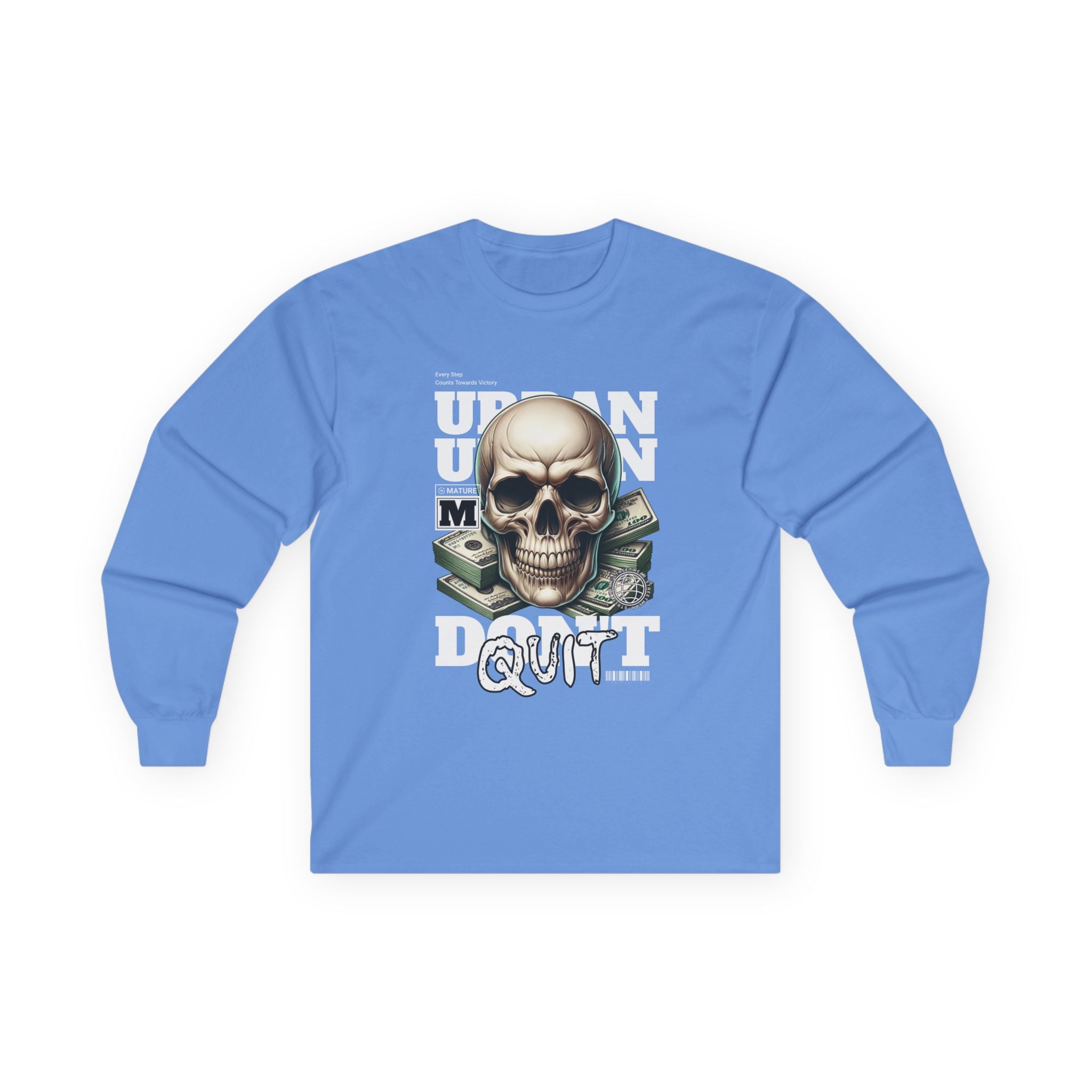 Urban Skull Graphic Long Sleeve Tee | Unisex Cotton Shirt for Halloween, Streetwear, Graphic Tee, Gift for Him/Her