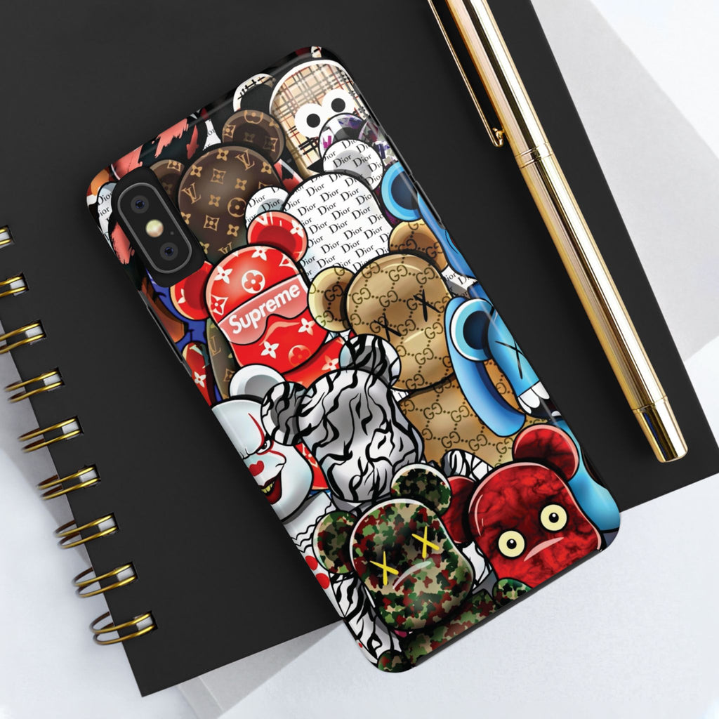 Trendy Bear Phone Case: Stylish Tough Protector for Streetwear Lovers, Gift for Teens, Unique Accessories for Holiday Celebrations