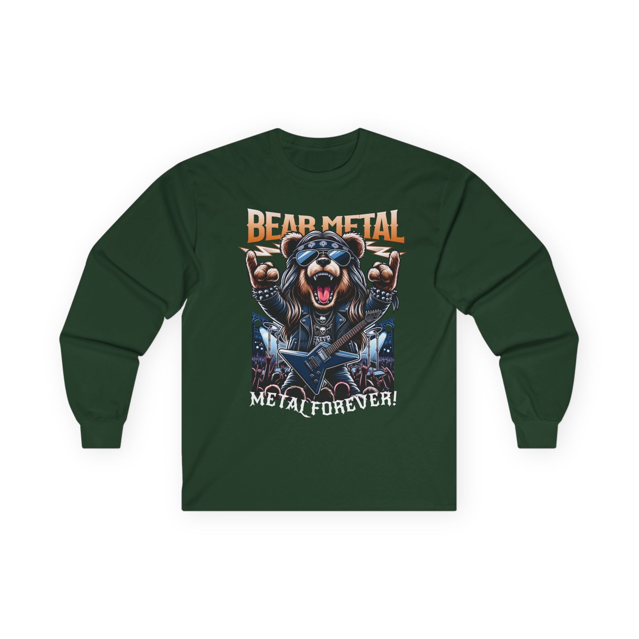 Bear Metal Long Sleeve Tee, Heavy Metal Shirt, Music Lover Gift, Rock T-Shirt, Every Day Wear, Unisex Band Shirt