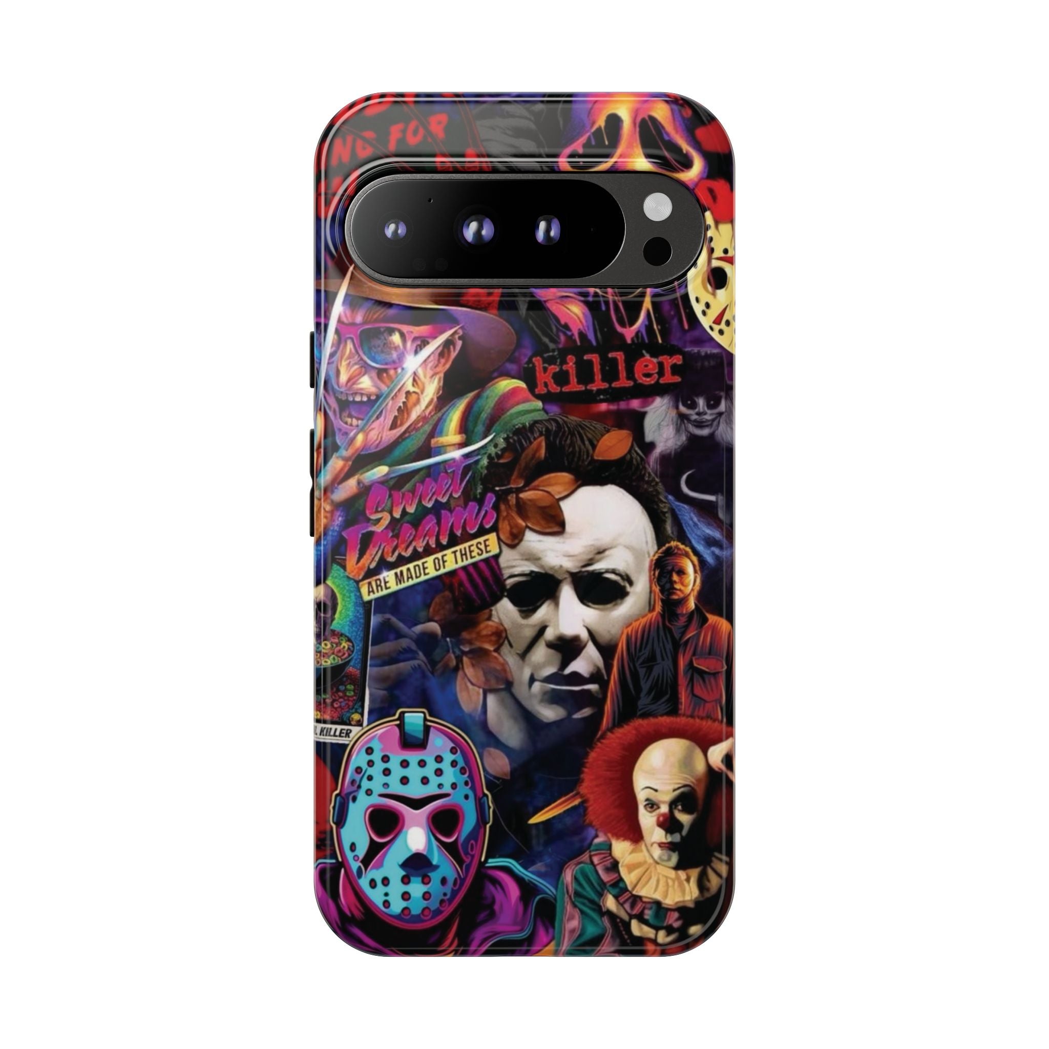 Horror Movie Collage Phone Case — Classic Slasher Icons (Michael Myers, Jason, Freddy, Ghostface, Pennywise)