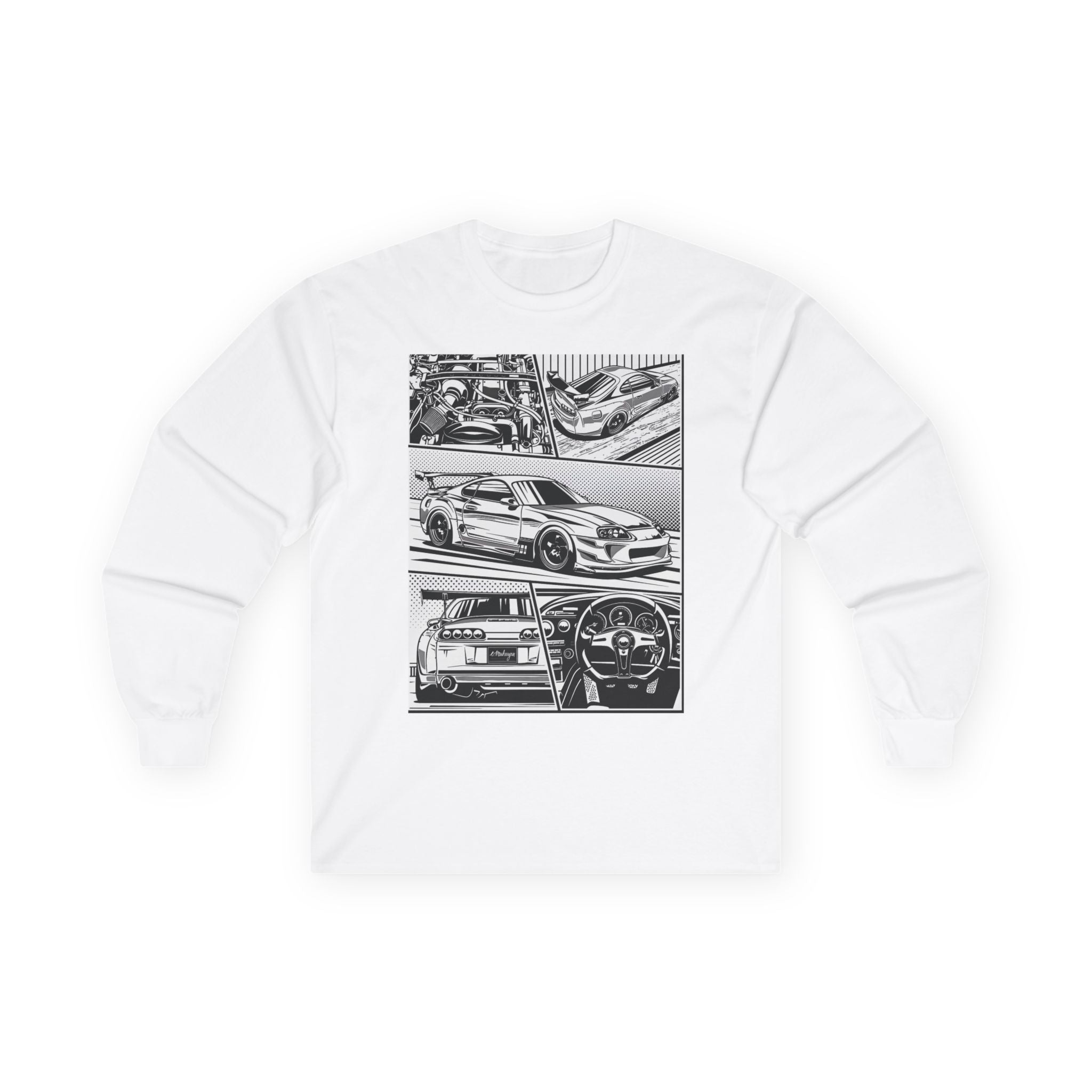 Automotive Art Long Sleeve Tee - Car Enthusiast Graphic