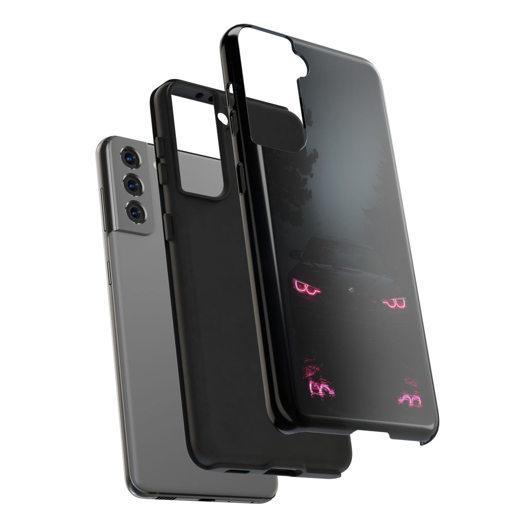 Tough Phone Case with Neon Car Design, Durable Smartphone Cover, Gift for Car Enthusiasts, Unique Accessory for Him, Perfect for Birthdays