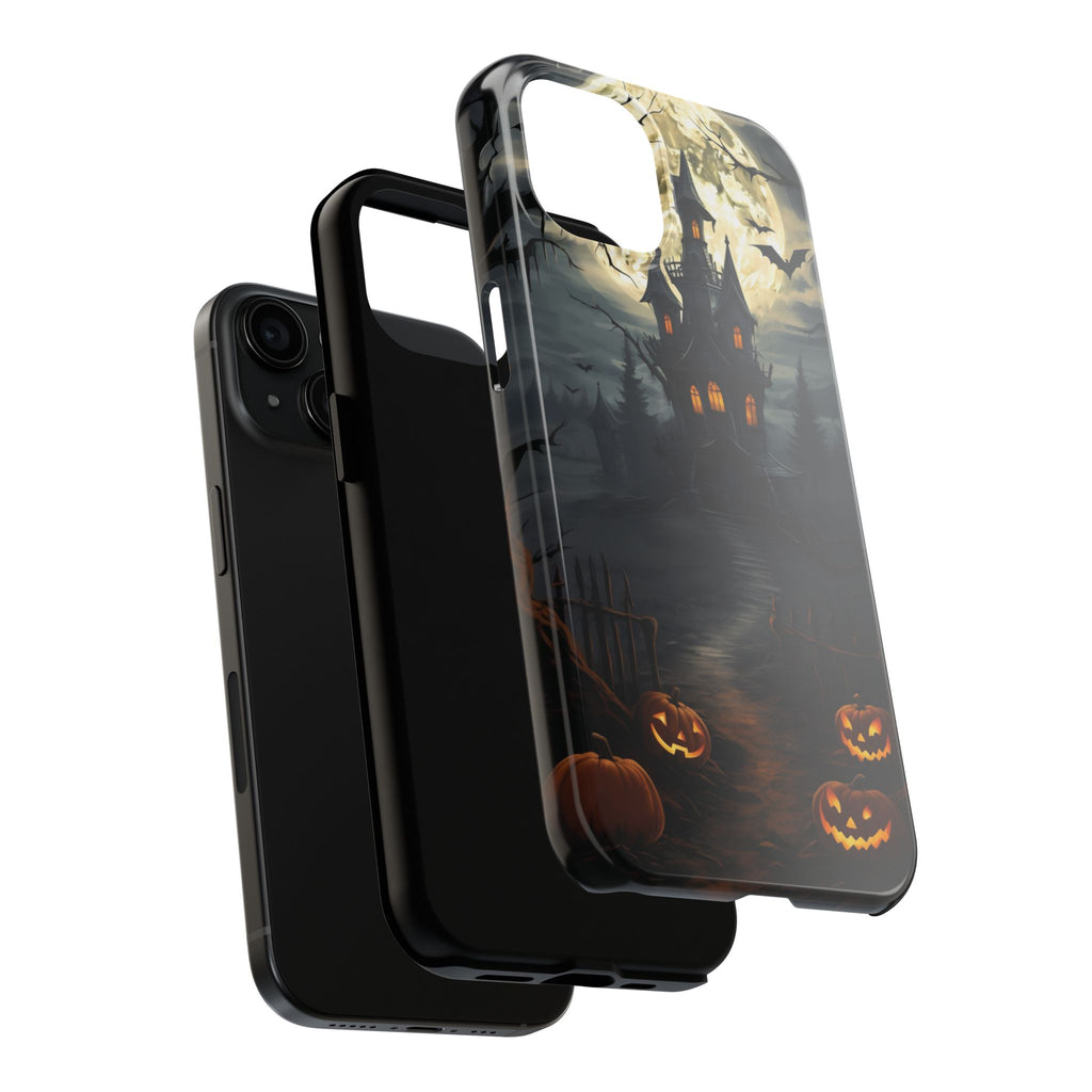 Halloween Haunted House Phone Cases, Tough Cases for Spooky Vibes, Gifts for Halloween Lovers, Ghostly Decor, Fall Accessories