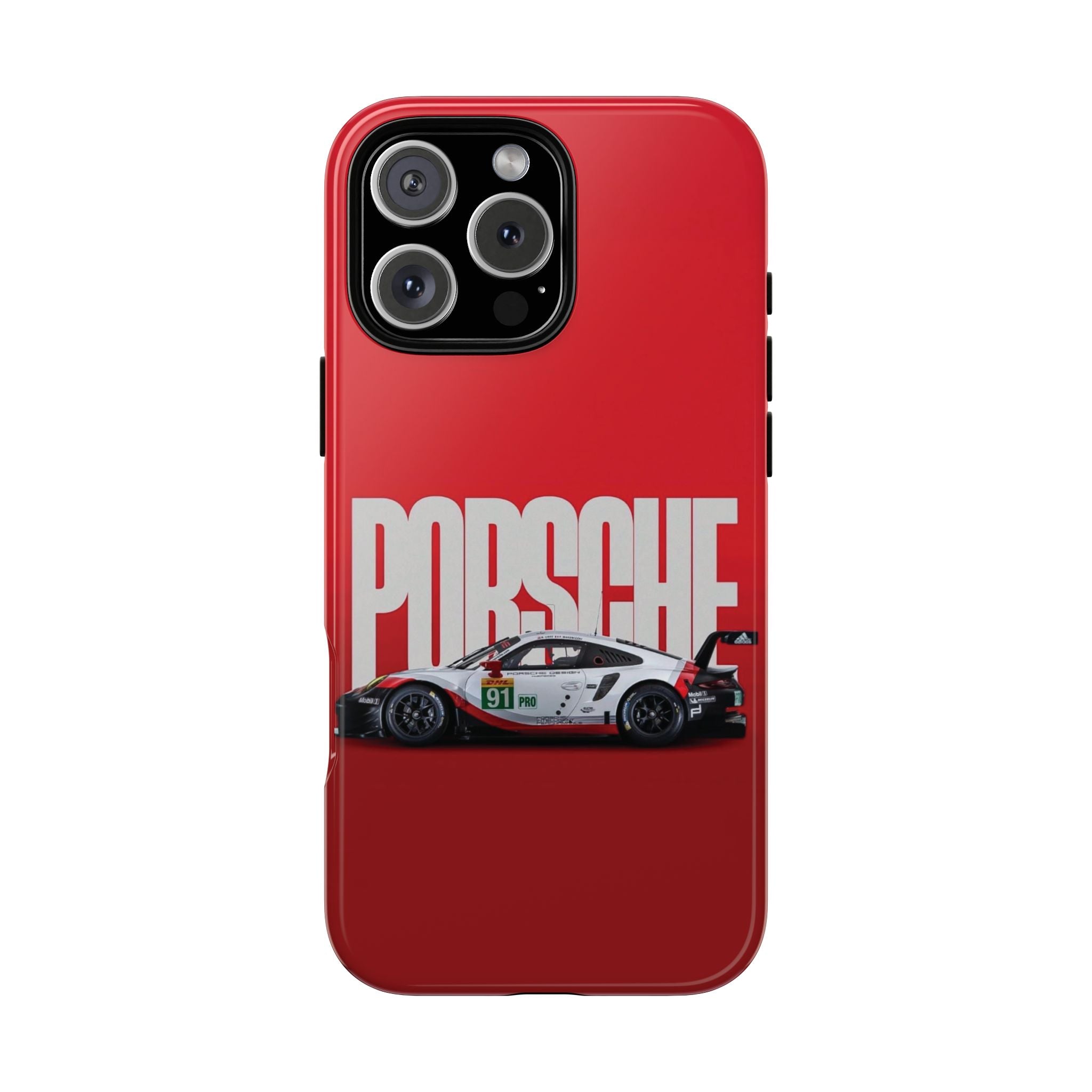 Porsche Racing Phone Case — Red Performance Car Protective Cover