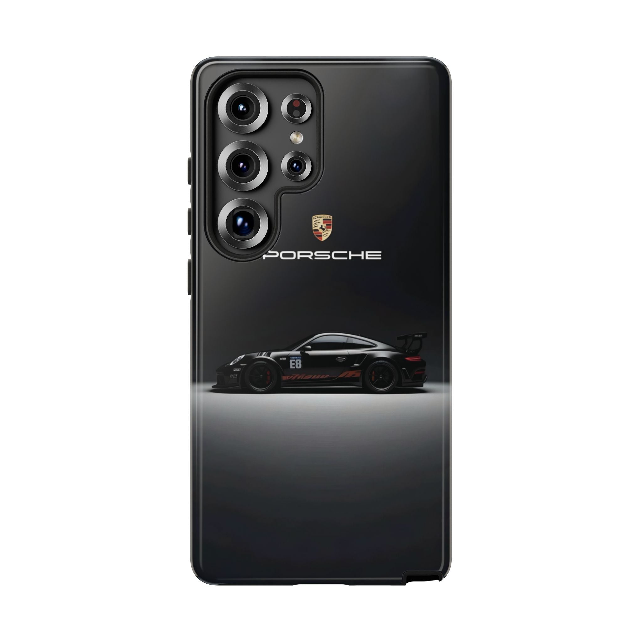 Porsche Racing Phone Case — Sleek Black Sports Car Tough Case