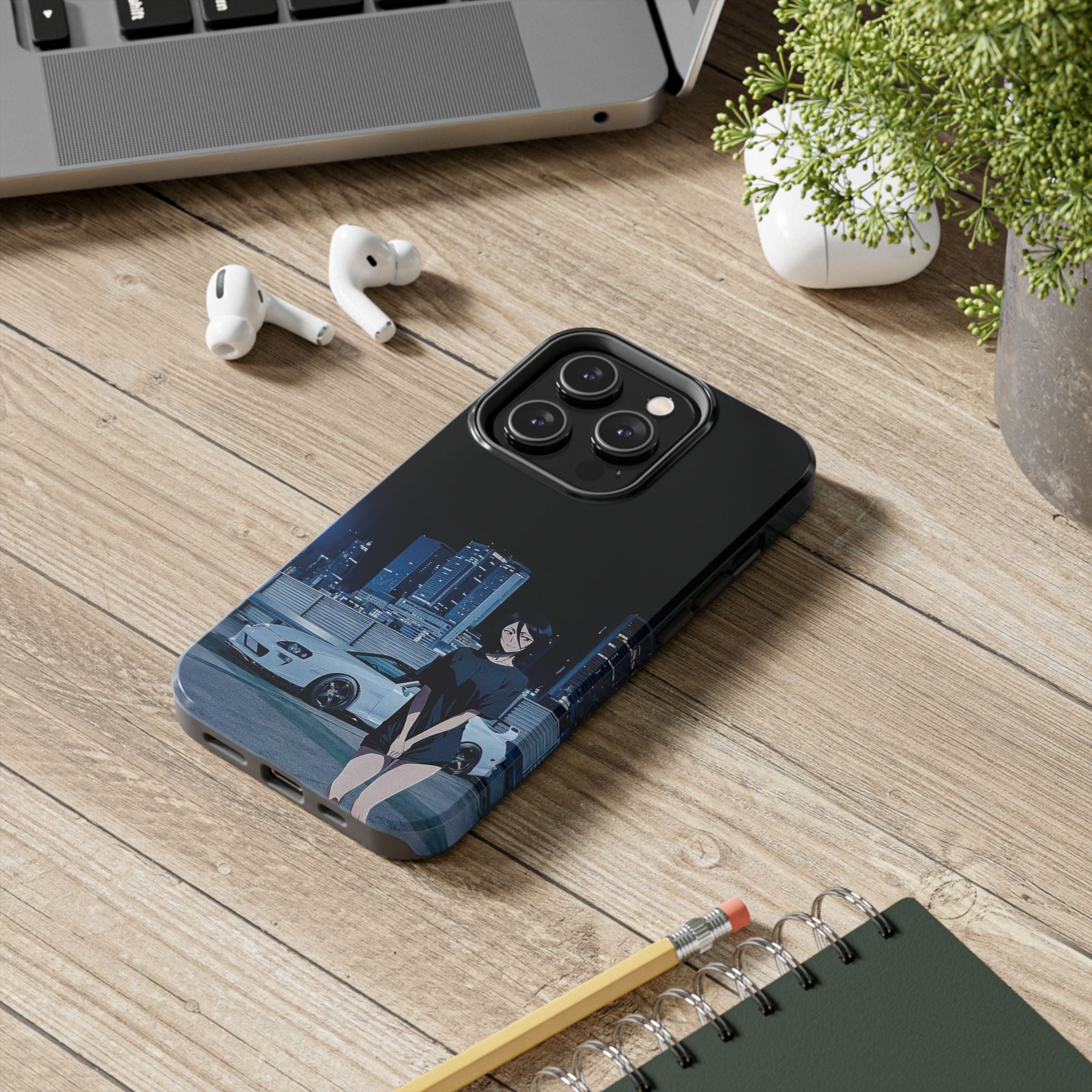 Anime-Inspired Tough Phone Case for Car Enthusiasts