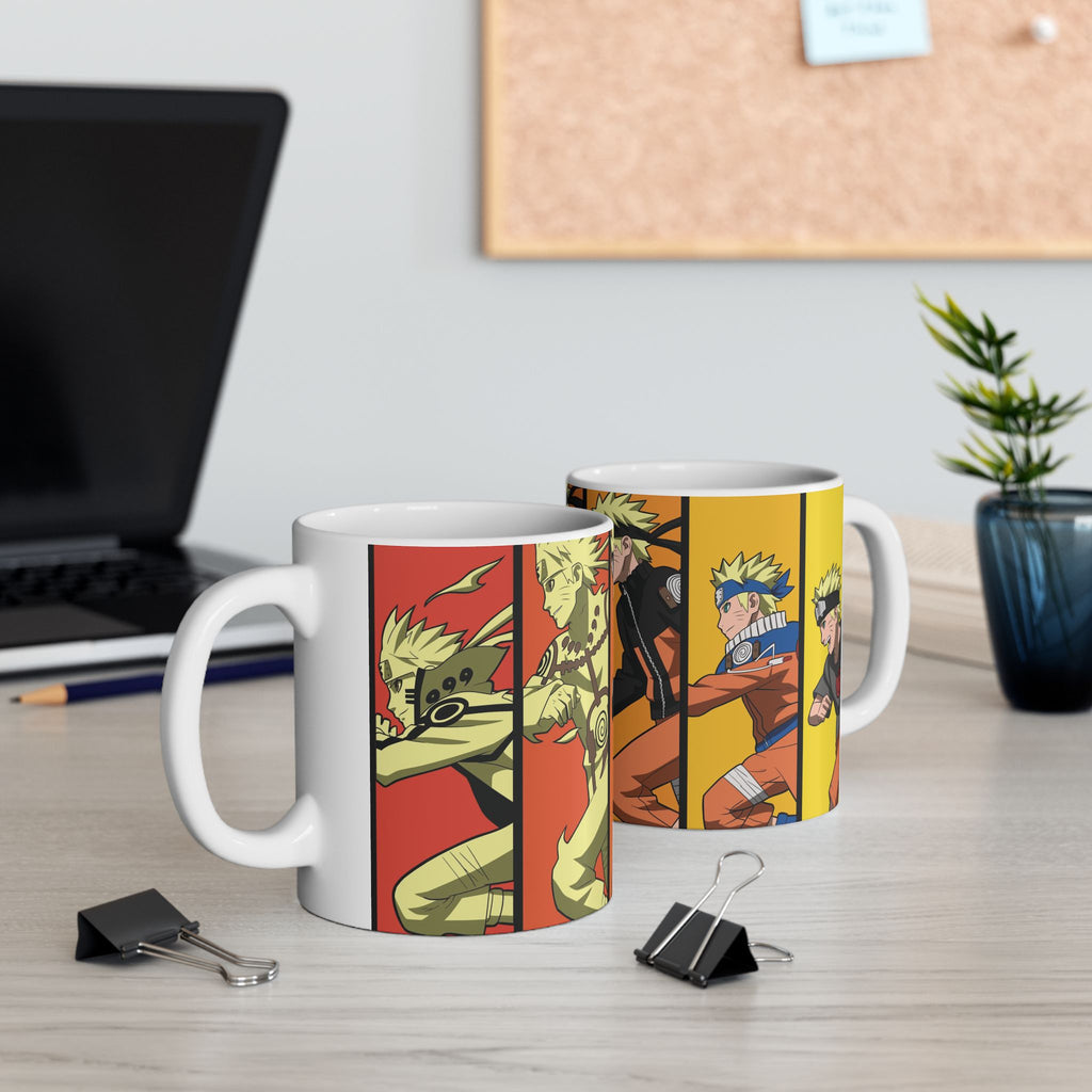 Naruto Evolution Ceramic Mug — Anime Ninja Transformations (11oz, 15oz)