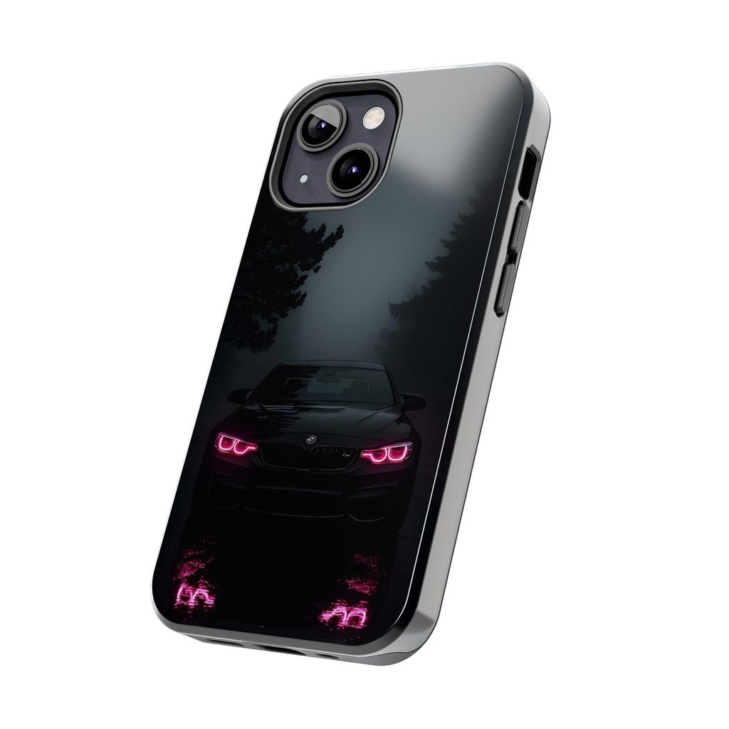 Tough Phone Case with Neon Car Design, Durable Smartphone Cover, Gift for Car Enthusiasts, Unique Accessory for Him, Perfect for Birthdays