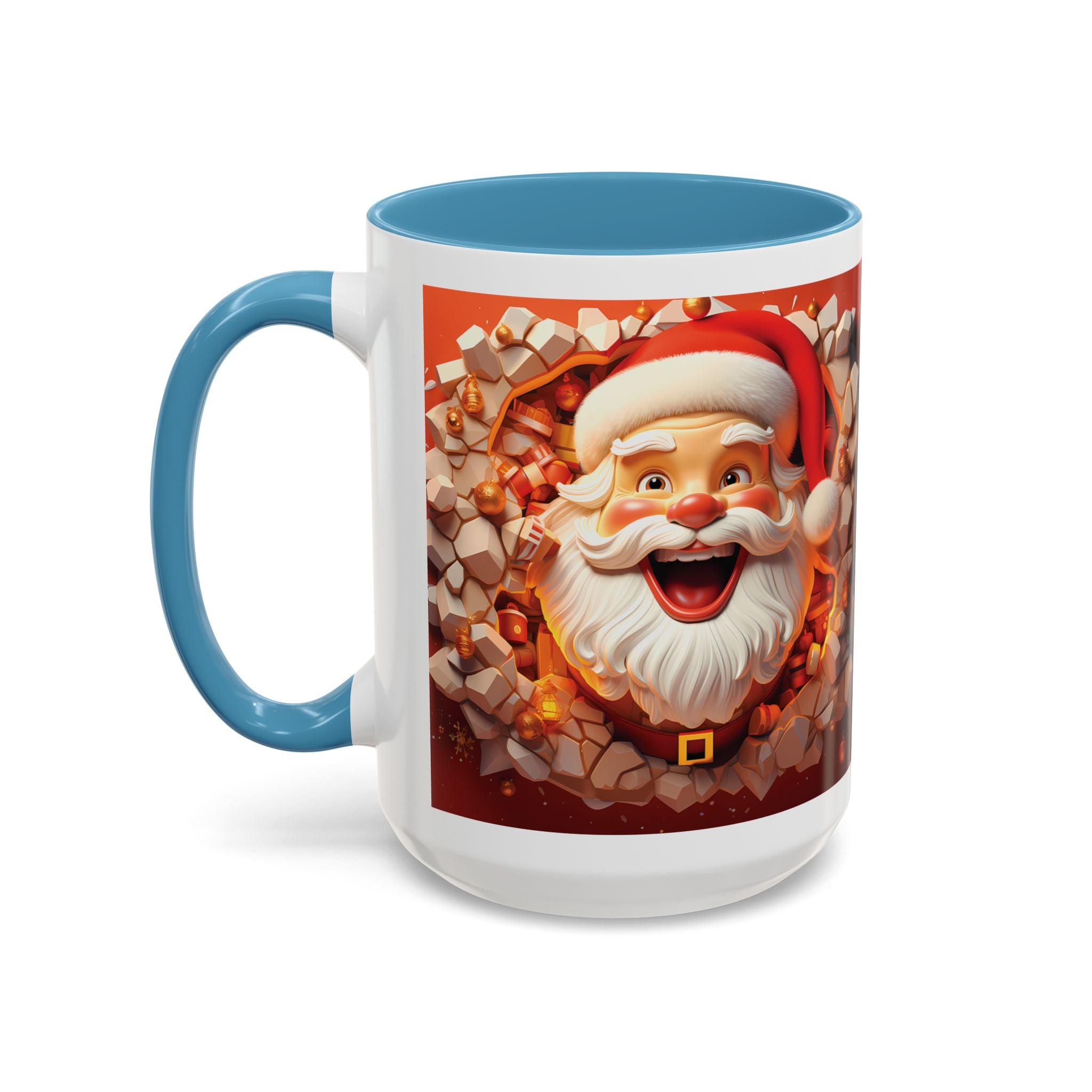 Cheerful Santa Accent Coffee Mug - Perfect for Xmas, Holiday Gifts, Cozy Mornings, Festive Decor, Coffee Lovers