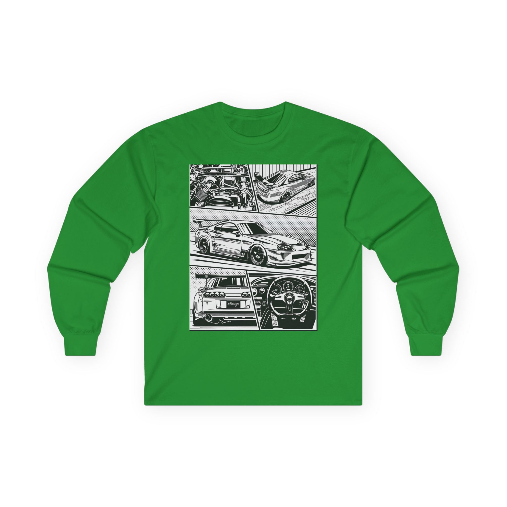 Automotive Art Long Sleeve Tee - Car Enthusiast Graphic
