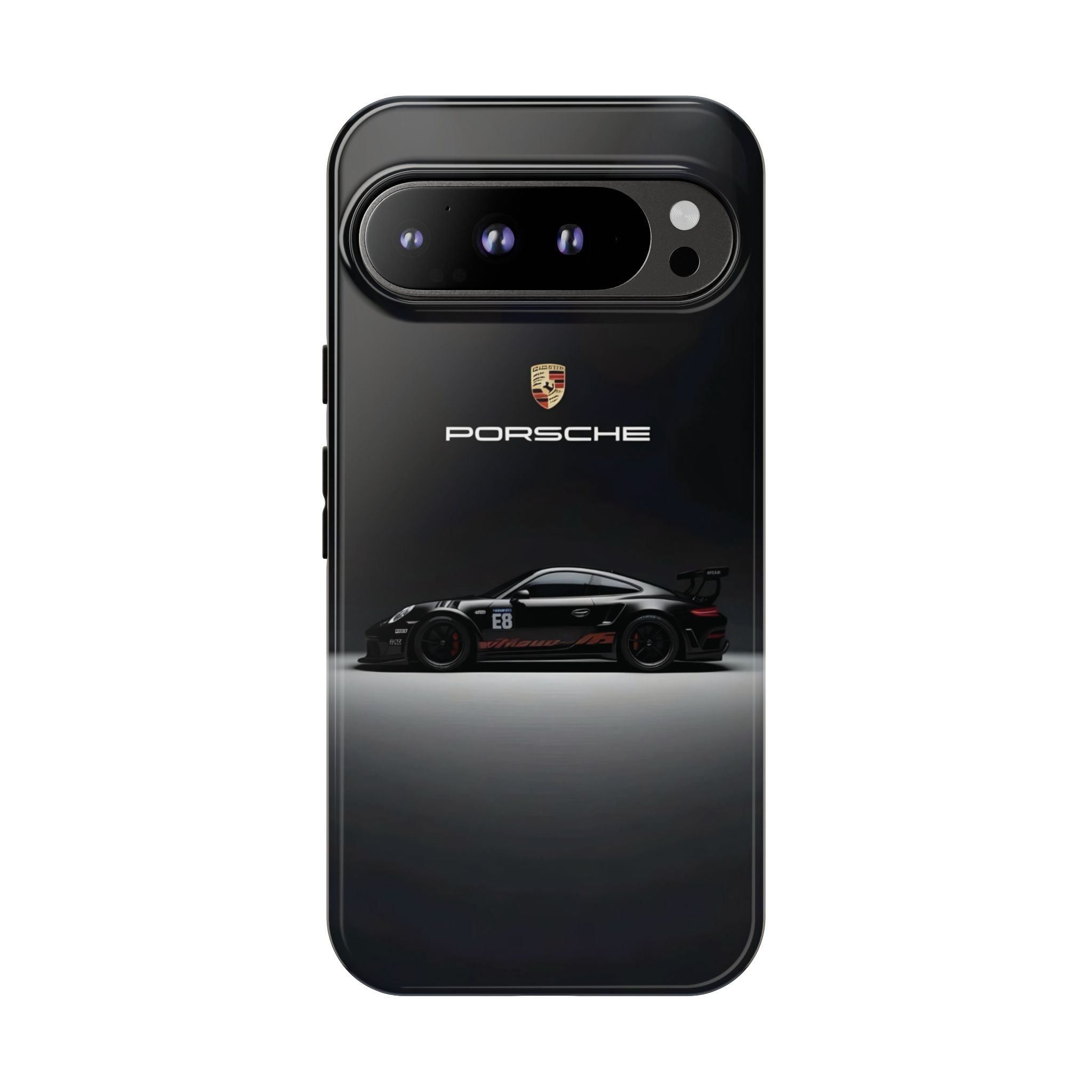 Porsche Racing Phone Case — Sleek Black Sports Car Tough Case