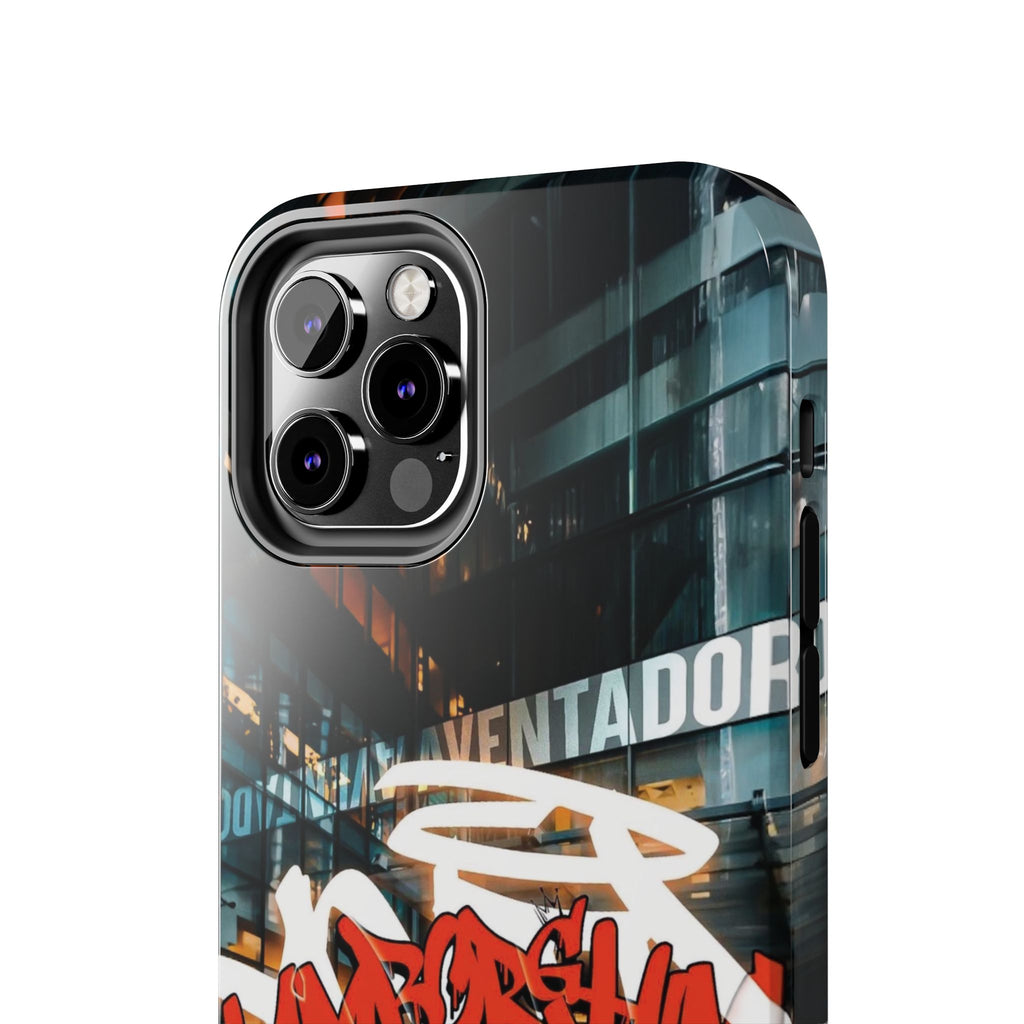 Urban Graffiti Tough Phone Case - Red Lamborghini Design