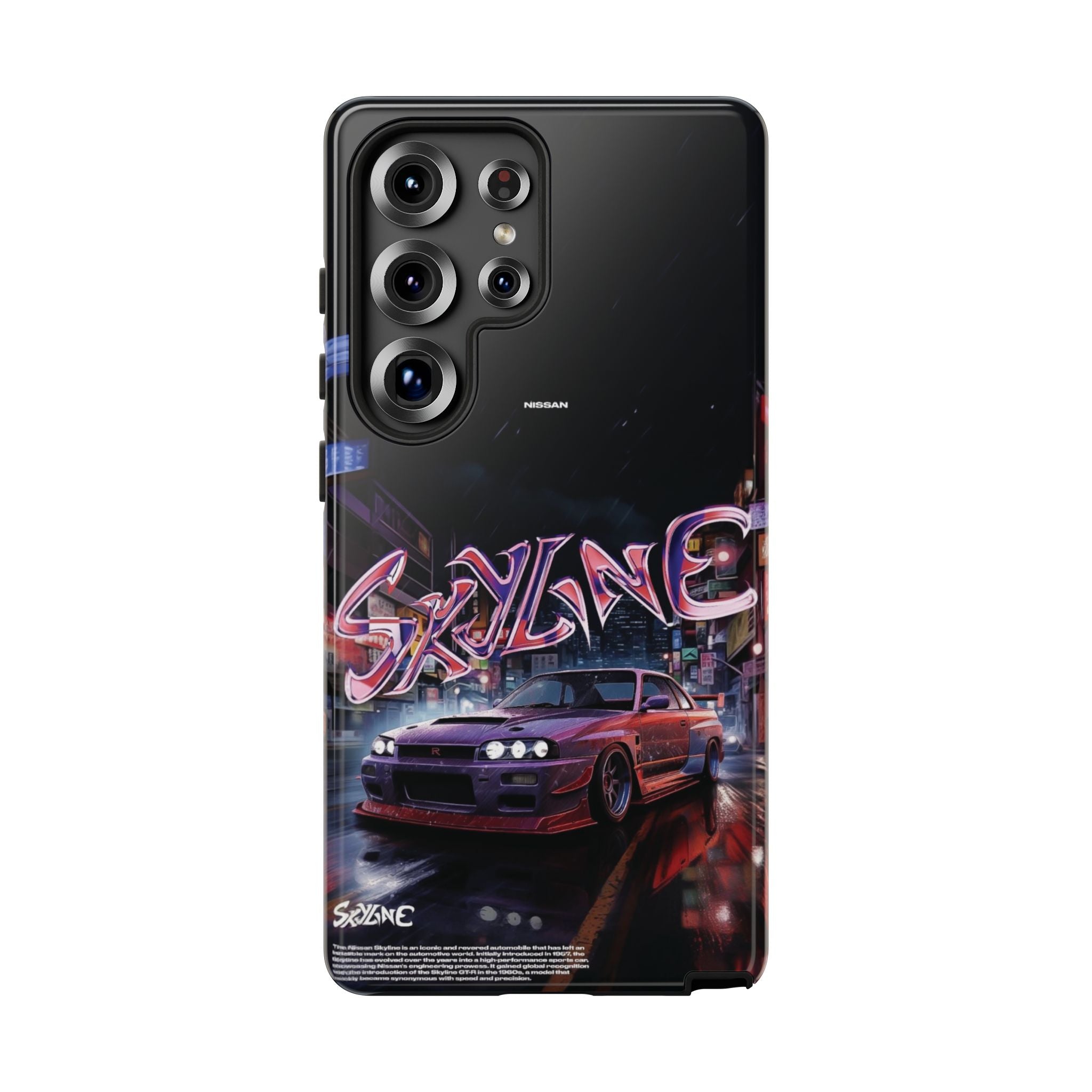 Retro Skyline Phone Case — Neon Night Street Racing Design