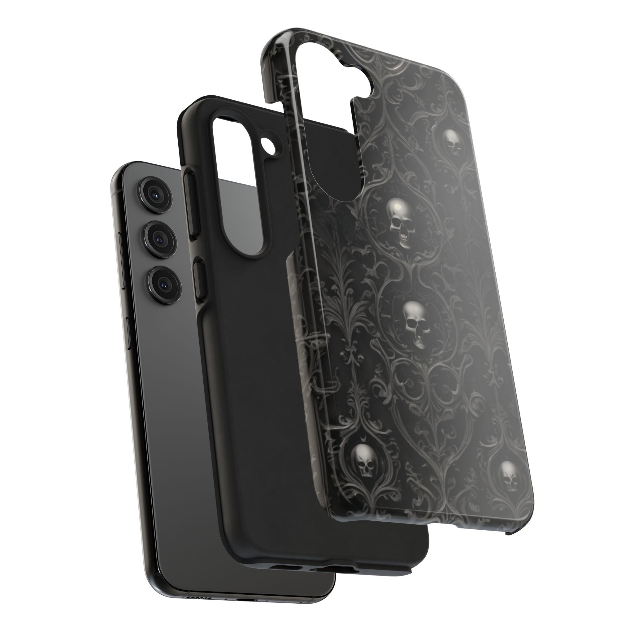 Gothic Skull Phone Cases - Tough Protection, Unique Gift for Halloween, Dark Aesthetic Accessory for Men and Women, Trendy Phone Cover