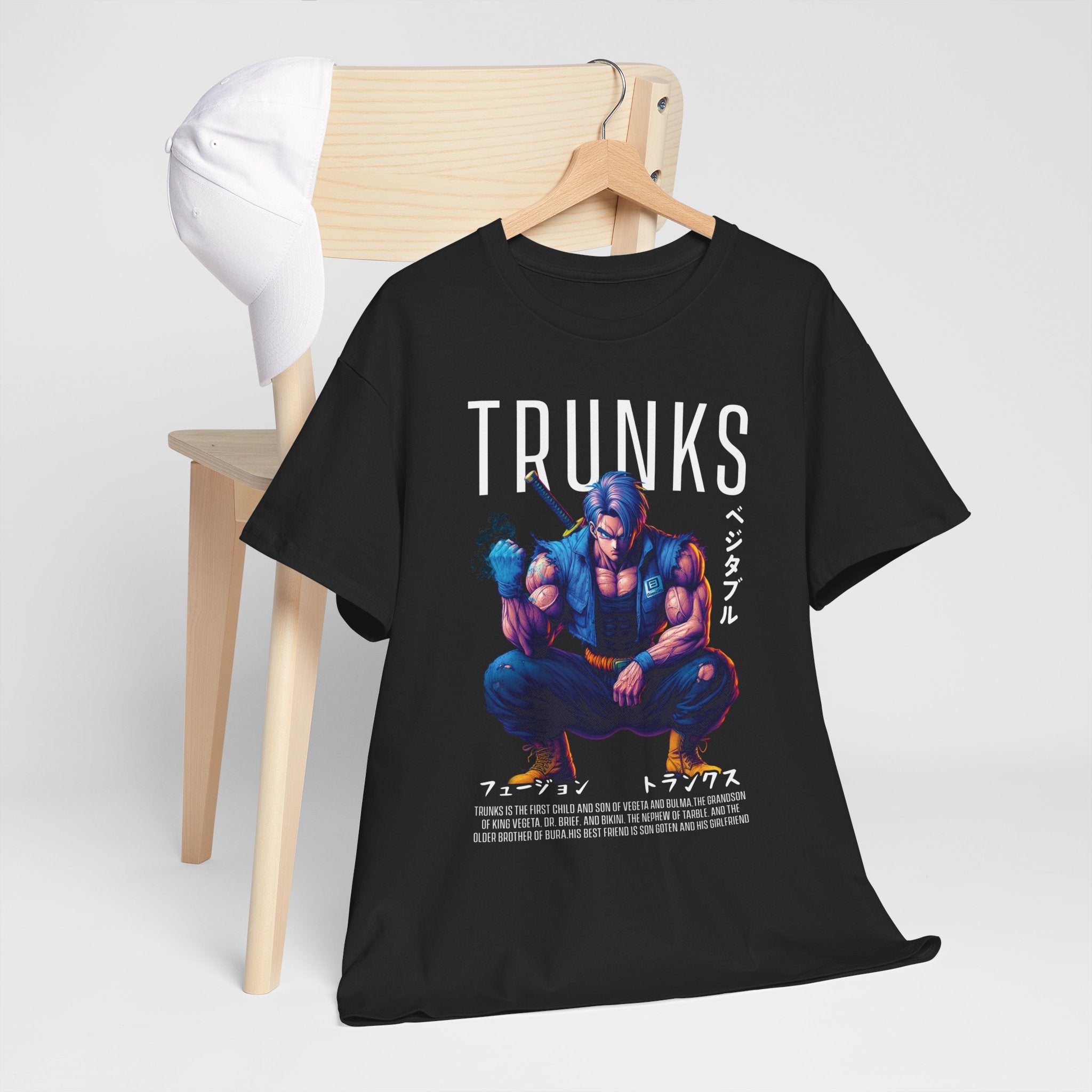 Trunks Anime Graphic Tee — Retro Japanese Fighter Design